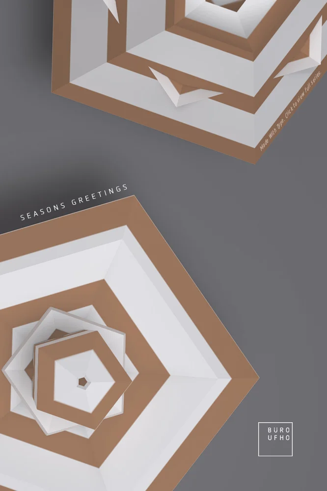 Typeflakes No.14 - Letters turned into 3D snowflakes visual.