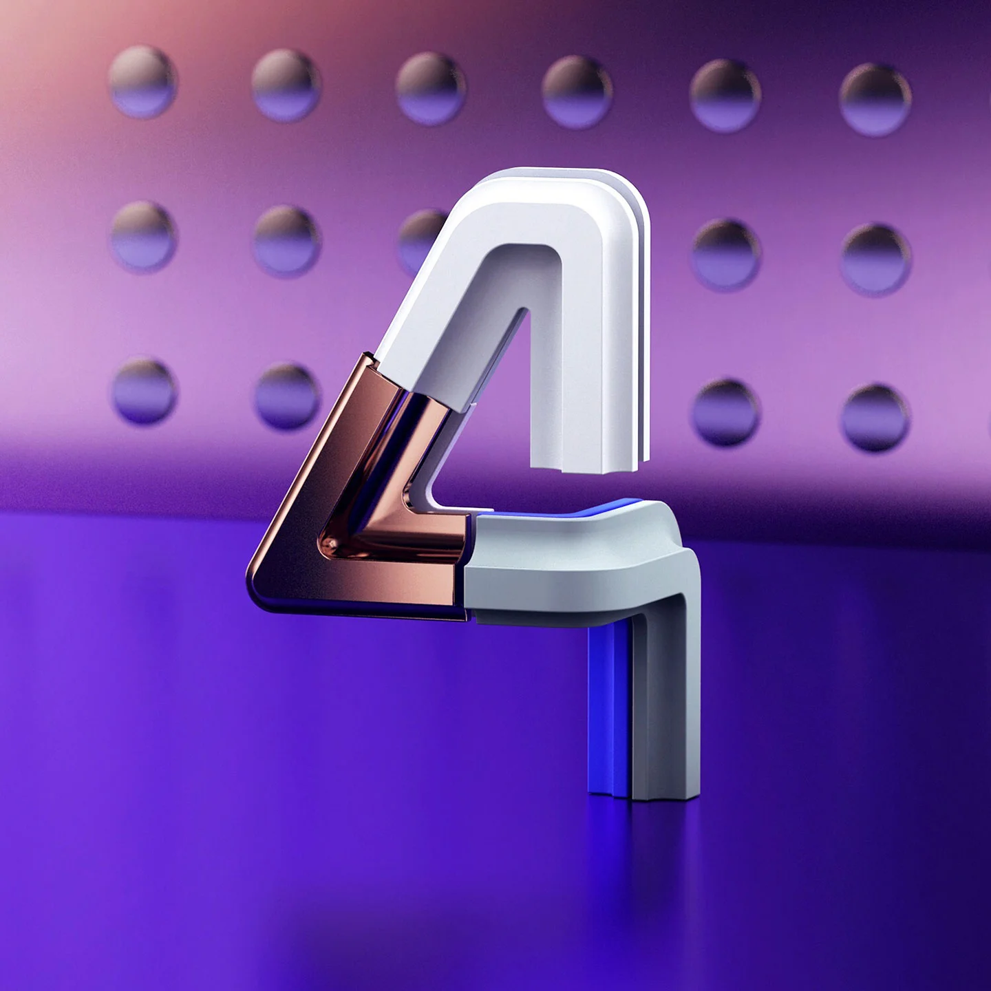 36 Days of Type 2017 - 3D number 4 design visual.