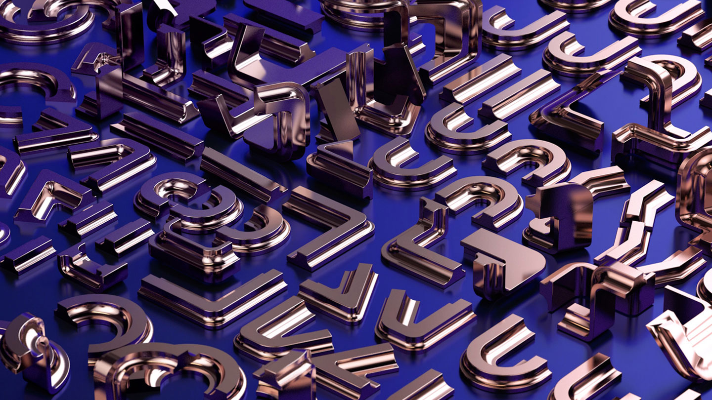 36 Days of Type 2017 - 3D numbers deconstructed visual.