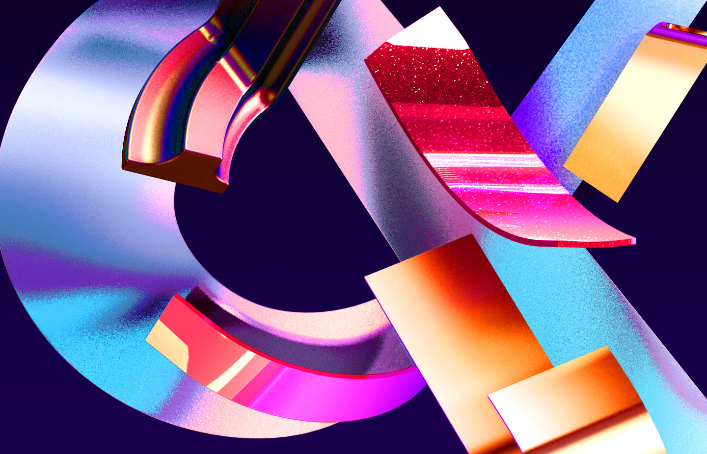 Adobe Ampersands - 3D ampersand lettering visual designs version 1 detail closeup.