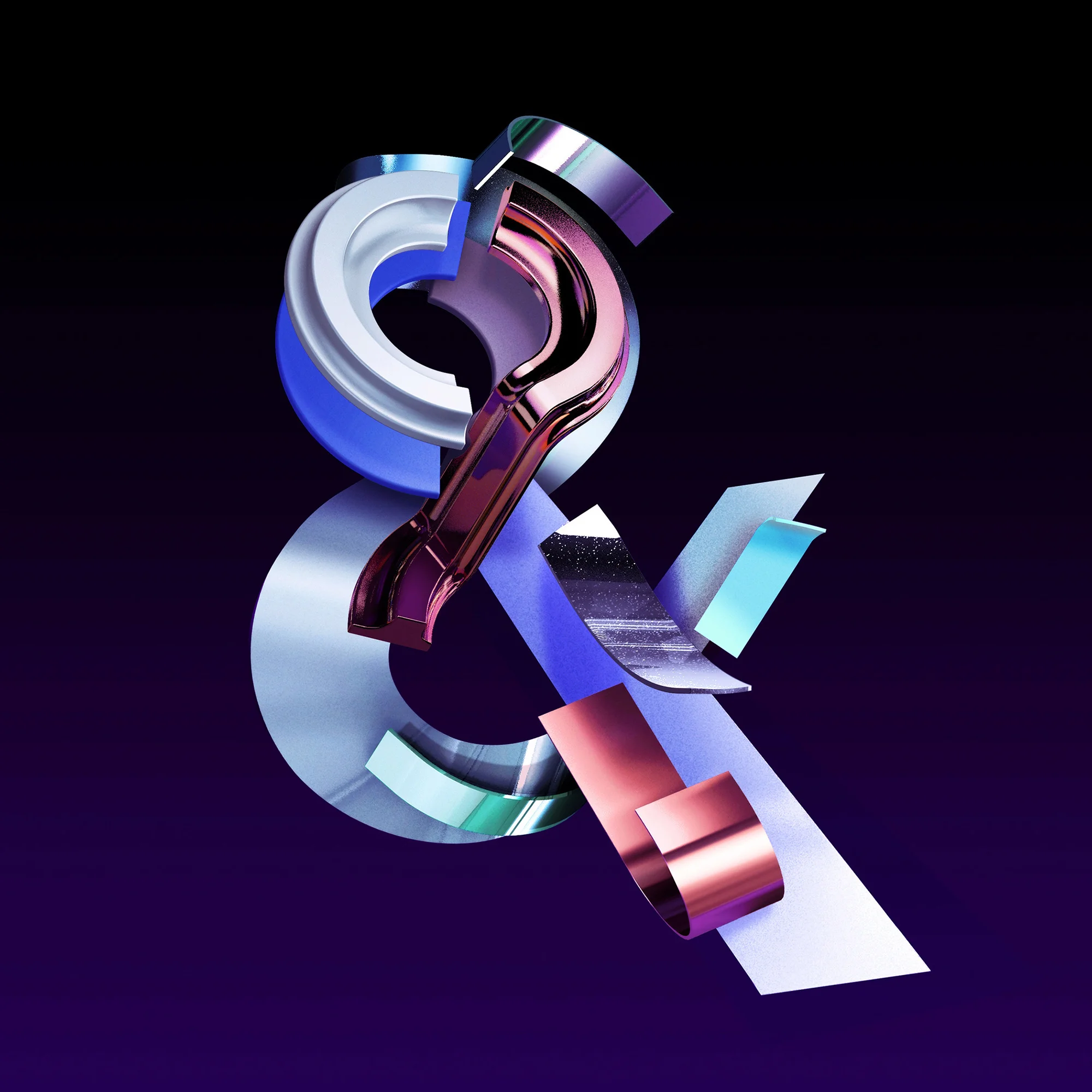 Adobe Ampersands - 3D ampersand lettering visual designs version 1 - alternate color.