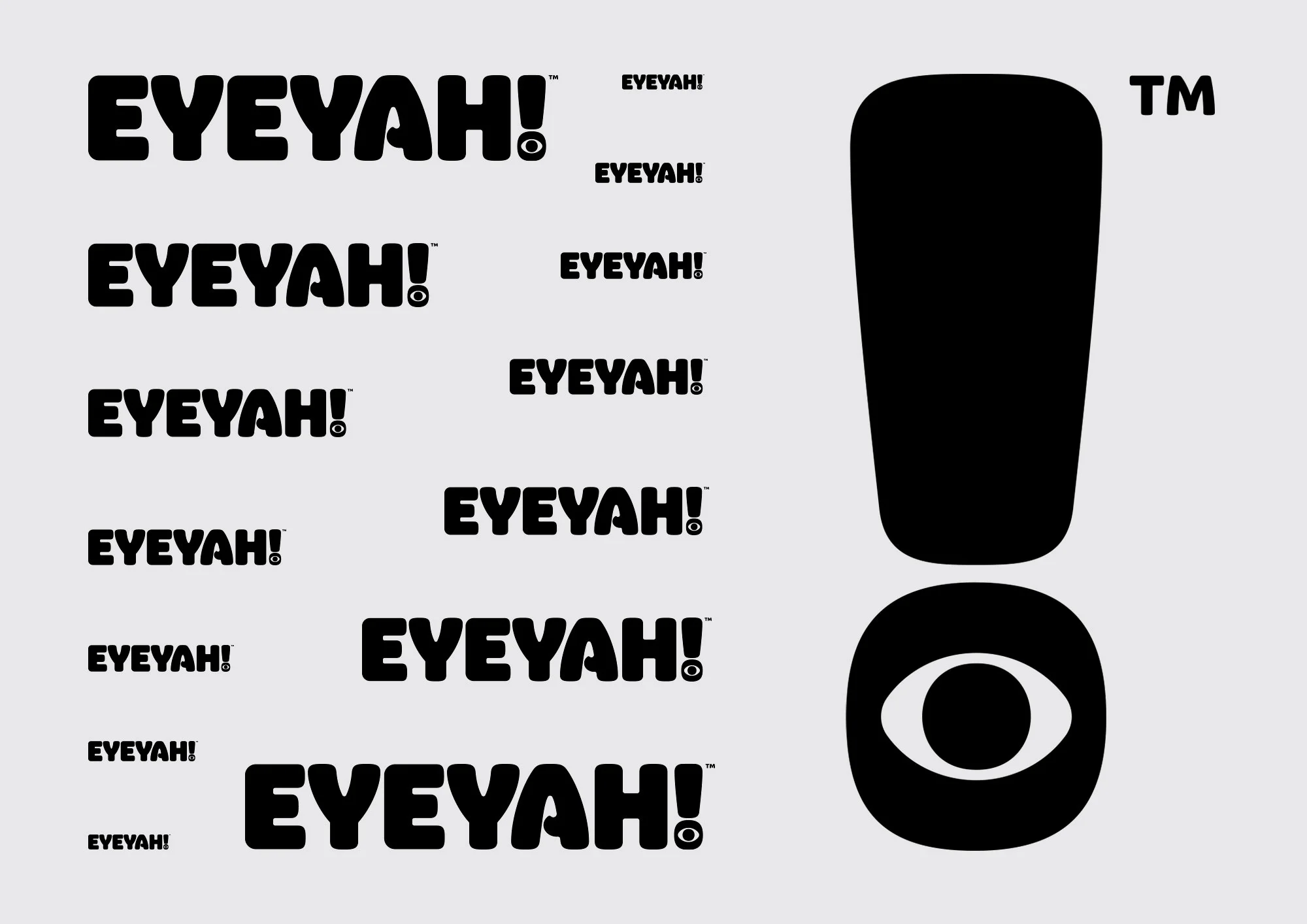Identity design for EYEYAH! logo legibility at different scale.