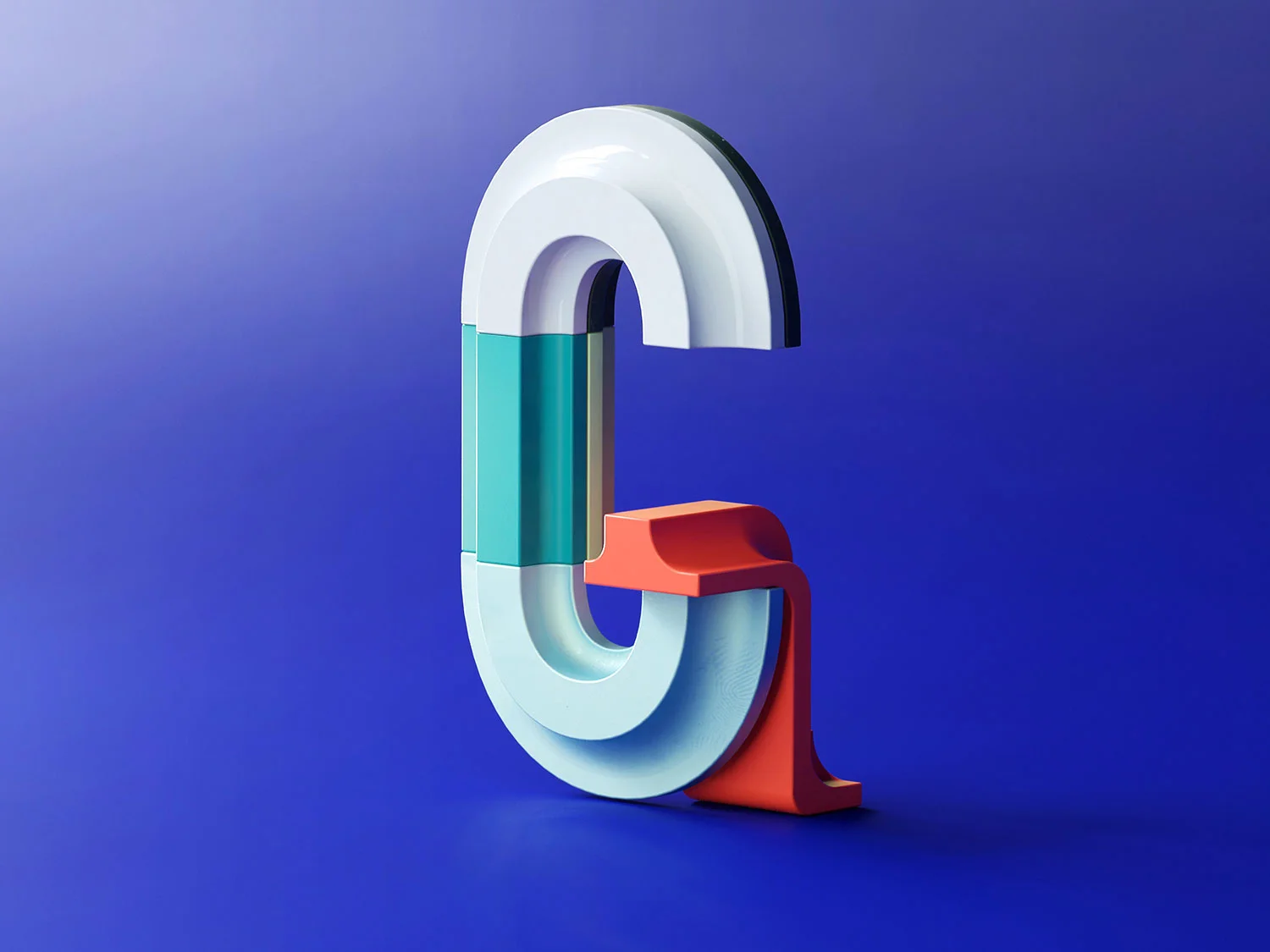 36 Days of Type 2018 - 3D letter G visual.