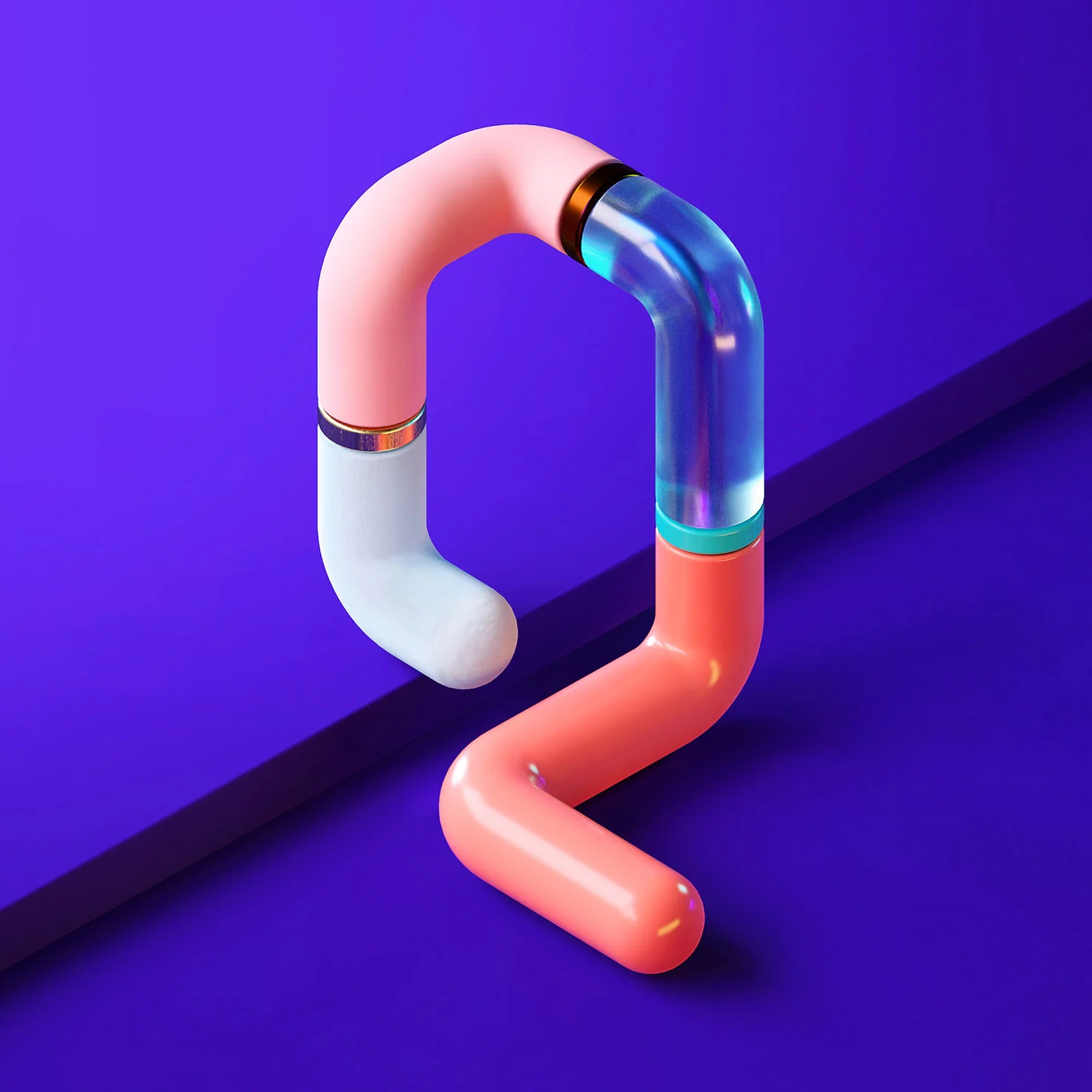 36 Days of Type 2018 - 3D letter Q visual.