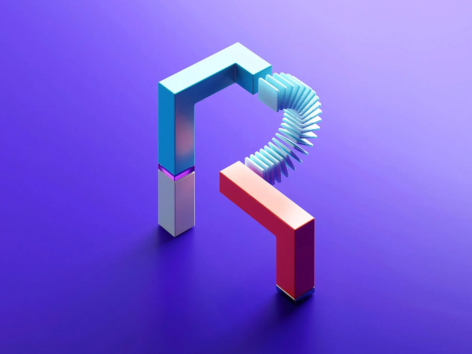 36 Days of Type 2018 - 3D letter R visual.