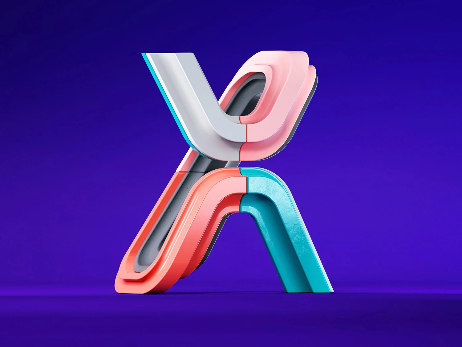 36 Days of Type 2018 - 3D letter X visual.