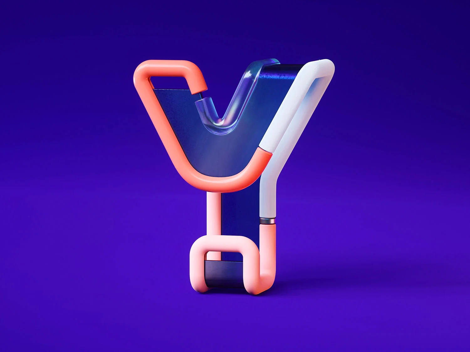 36 Days of Type 2018 - 3D letter Y visual.
