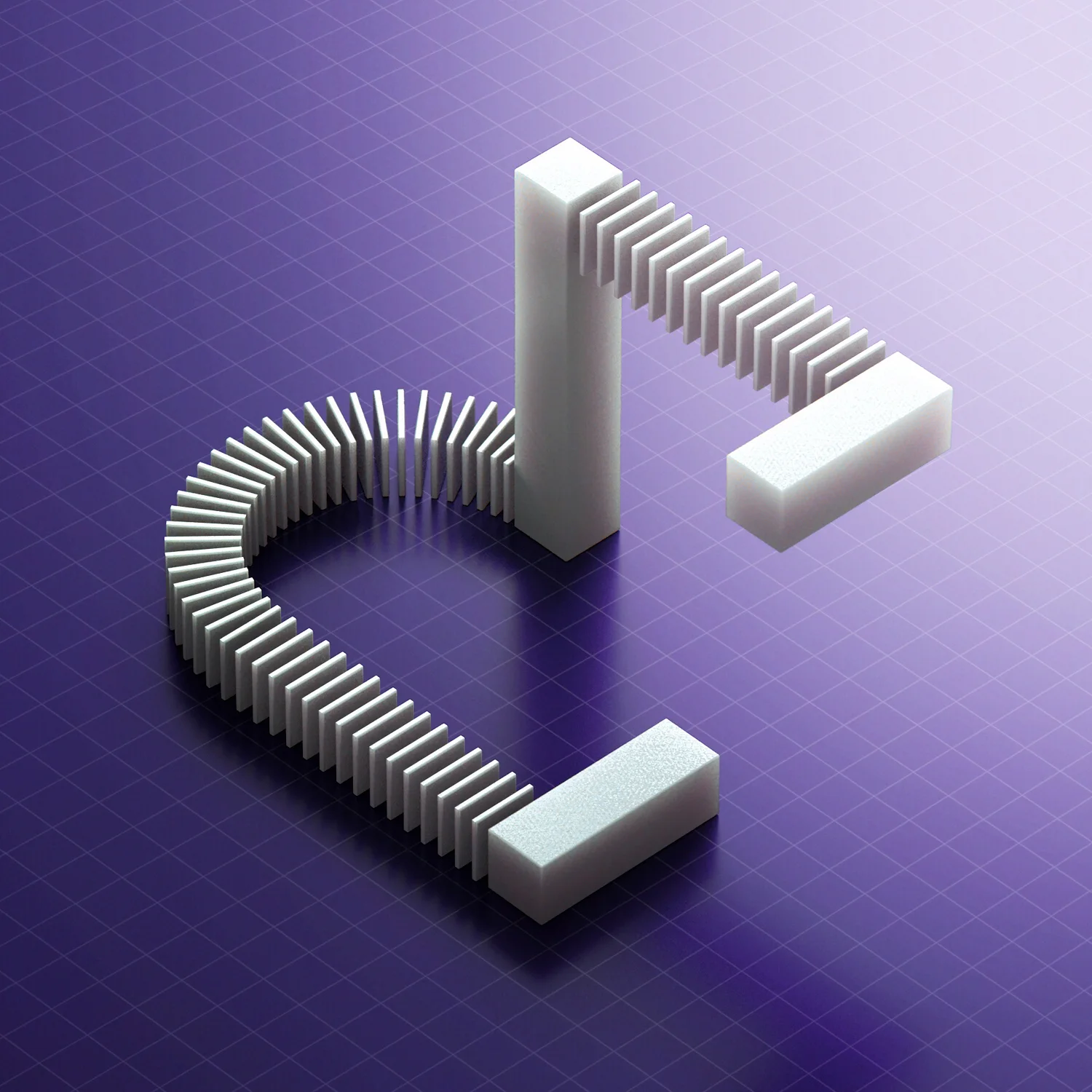 36 Days of Type 2018 - 3D letter E visual.