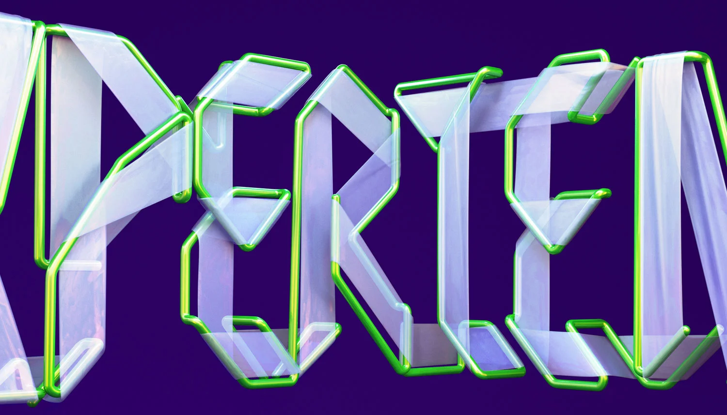 Adobe Experience - 3D typographic key visual version 2 detail closeup.