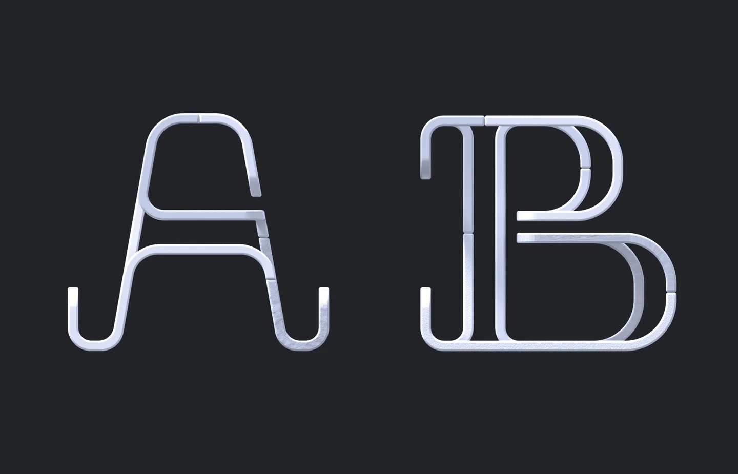 36 Days of Type 2019 - 2D Typeform letter A & B.