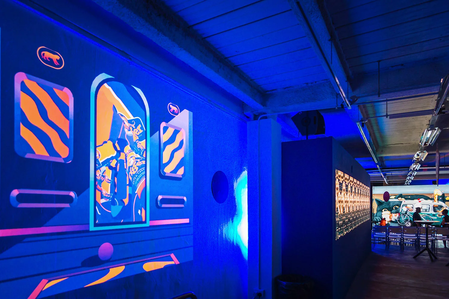 GIF Fest II 2019 festival branding identity - Wall projections at the GIF Fest II exhibition at Gillman Barracks, Singapore. Photography by BÜRO UFHO.