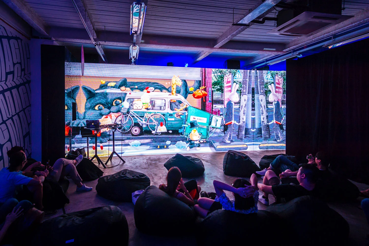 GIF Fest II 2019 branding identity - First ever GIF Cinema chill-out zone of the exhibition at Gillman Barracks, Singapore. Photography by BÜRO UFHO.