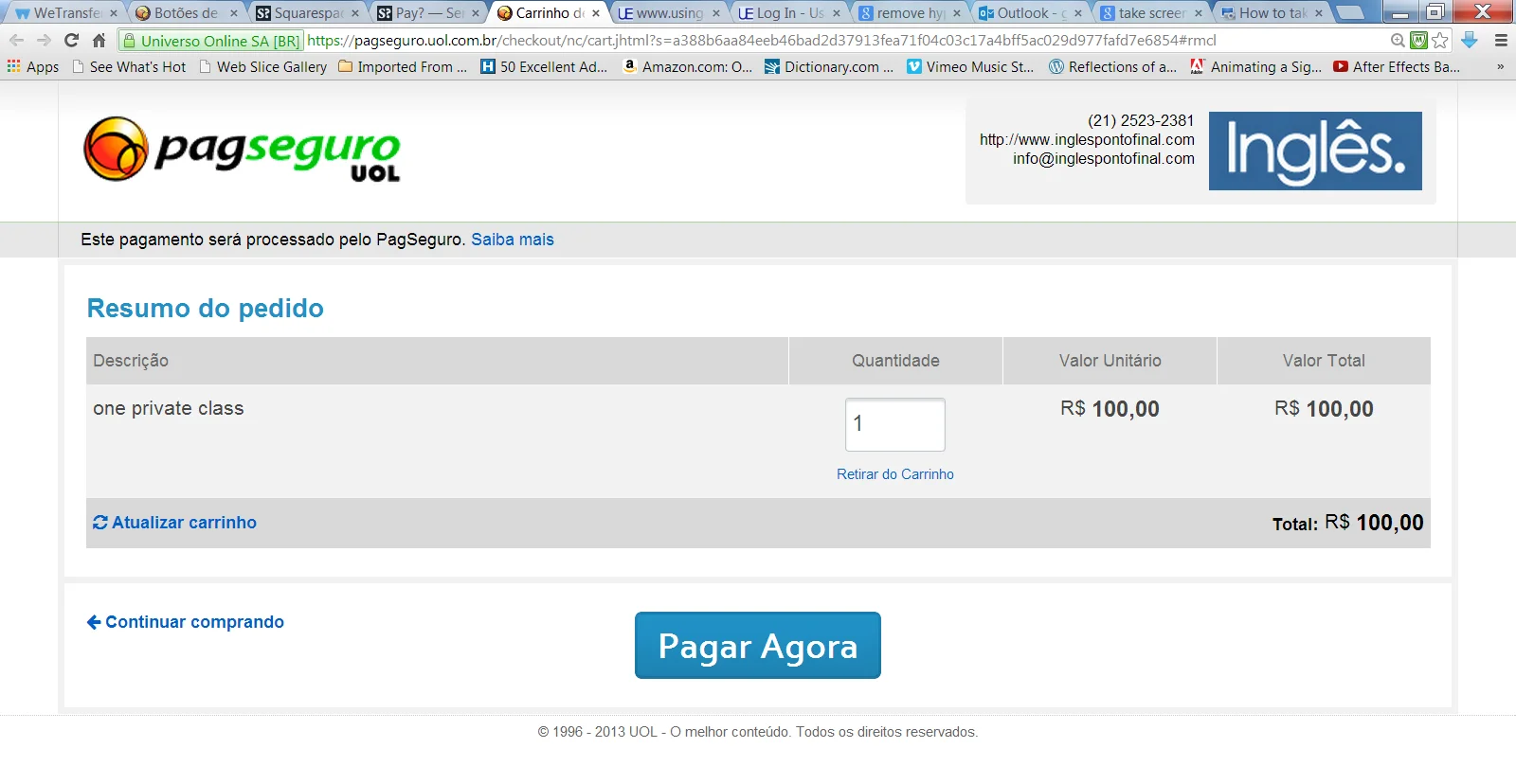 Step 1: Resumo do Pedido