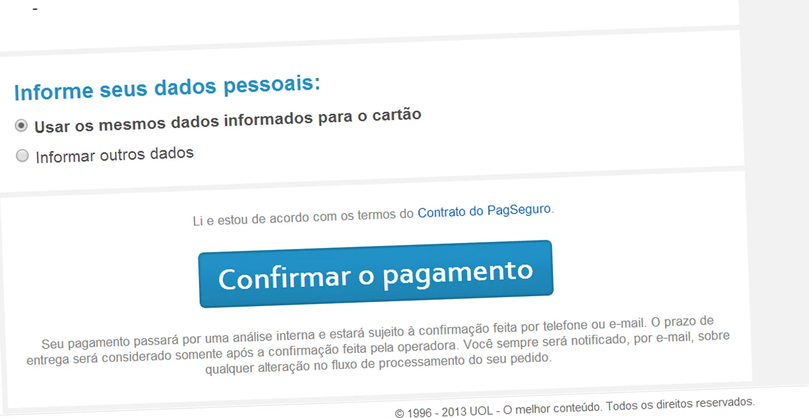 STEP 4: fill in the prompts, select payment option, confirm payment