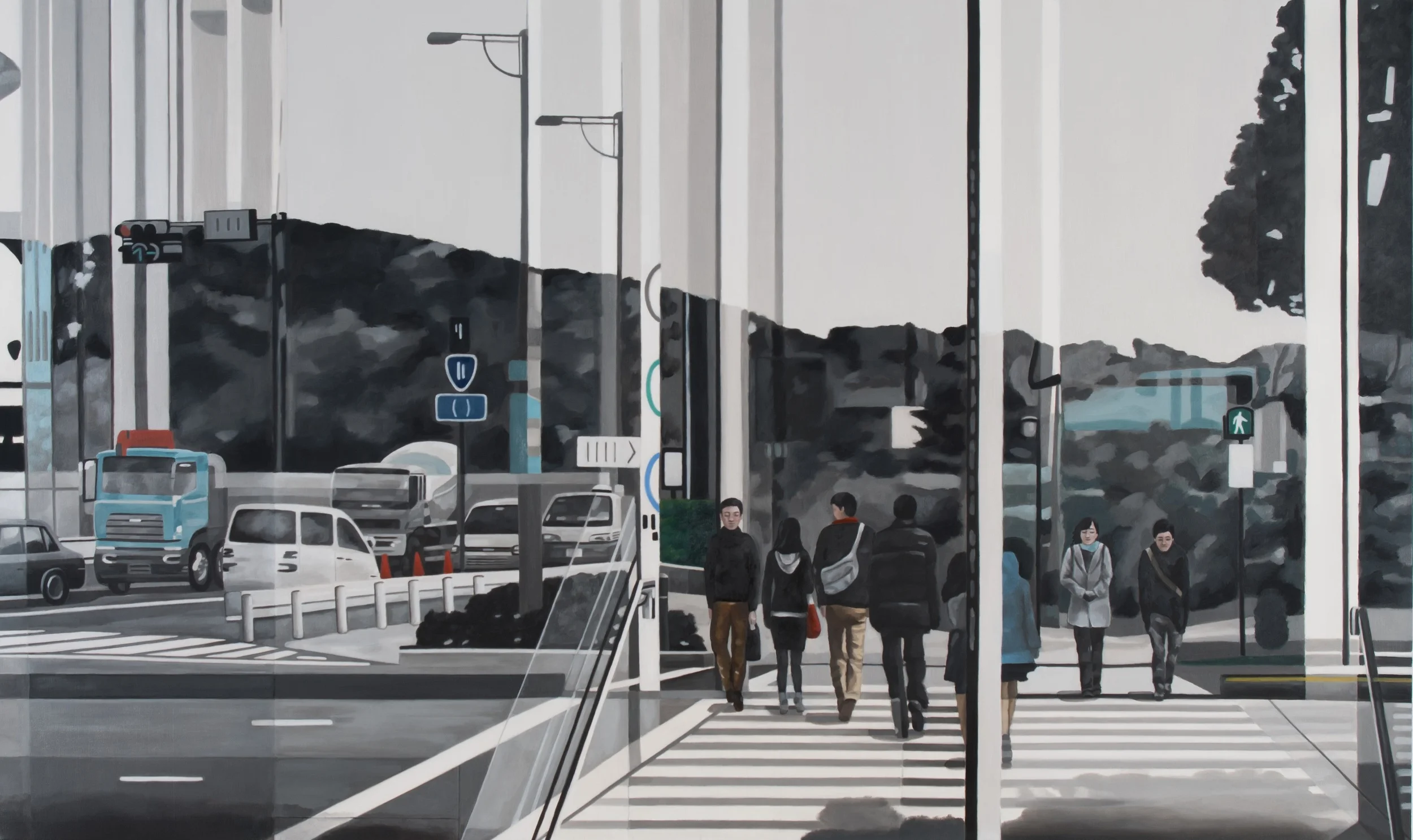 Together, Alone, Oil on Canvas, 36 x 60 in.