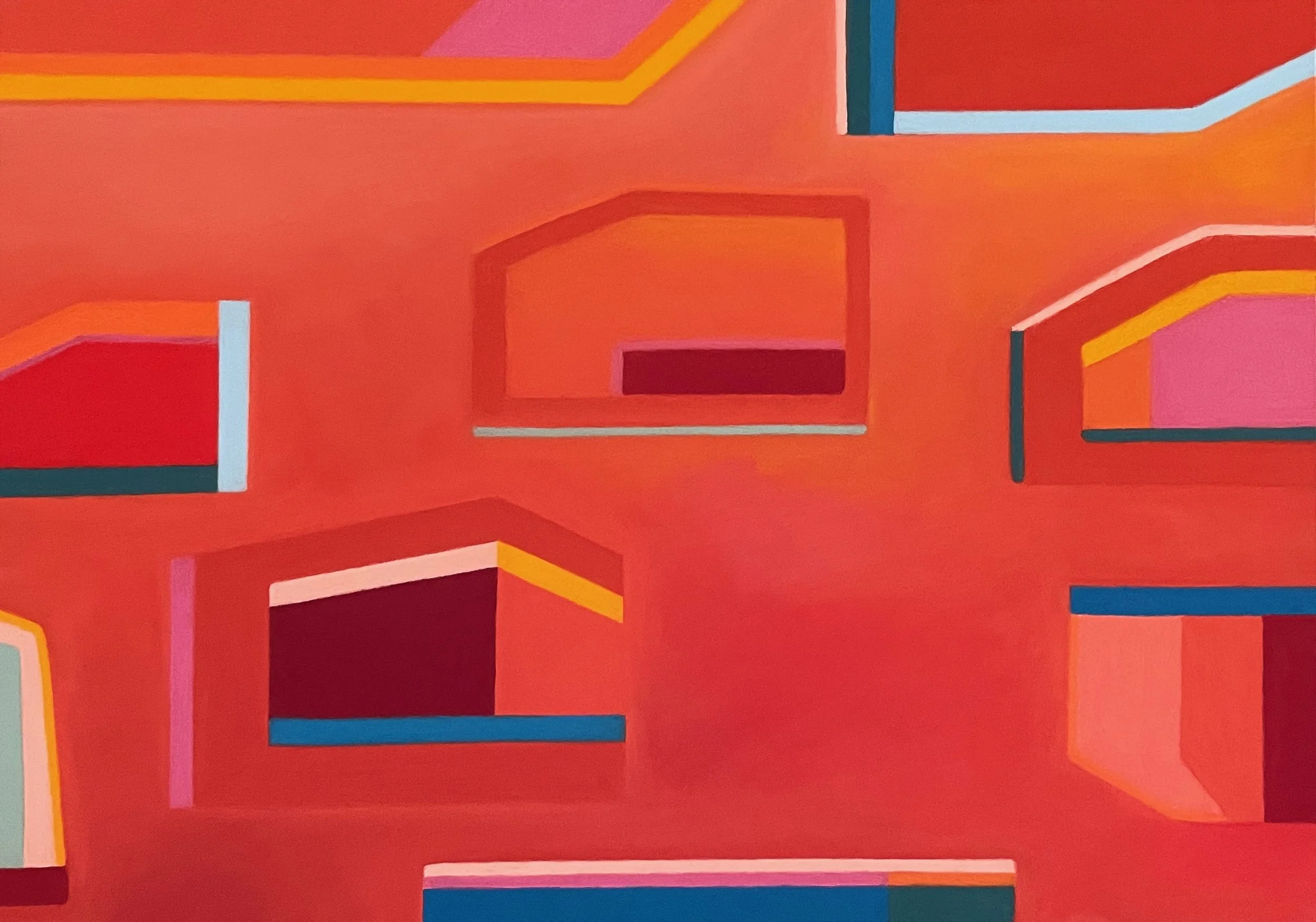 Schema Red, Pastel on Paper, 18.5 x 26.5 in. 