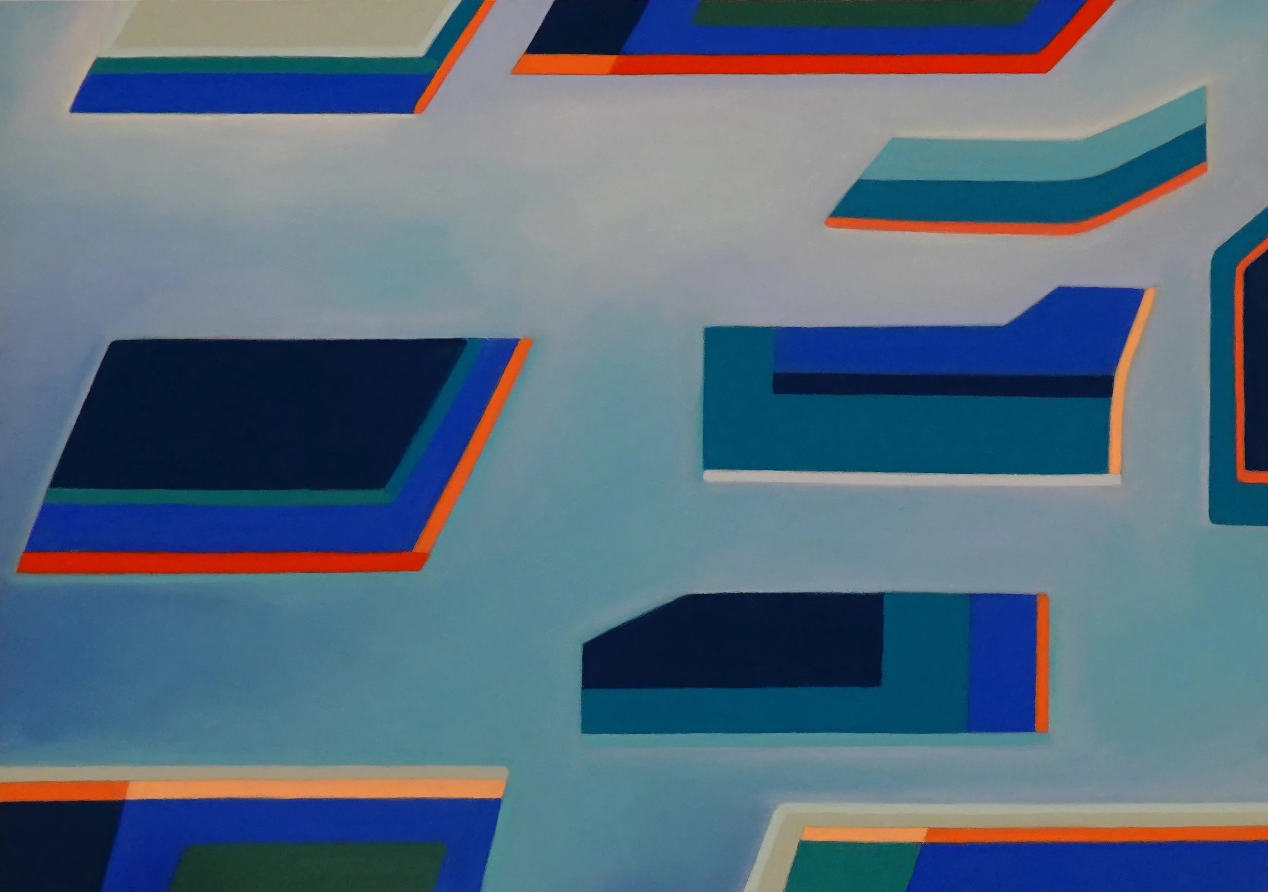 Schema Blue, Pastel on Paper, 18.5 x 26.5 in.