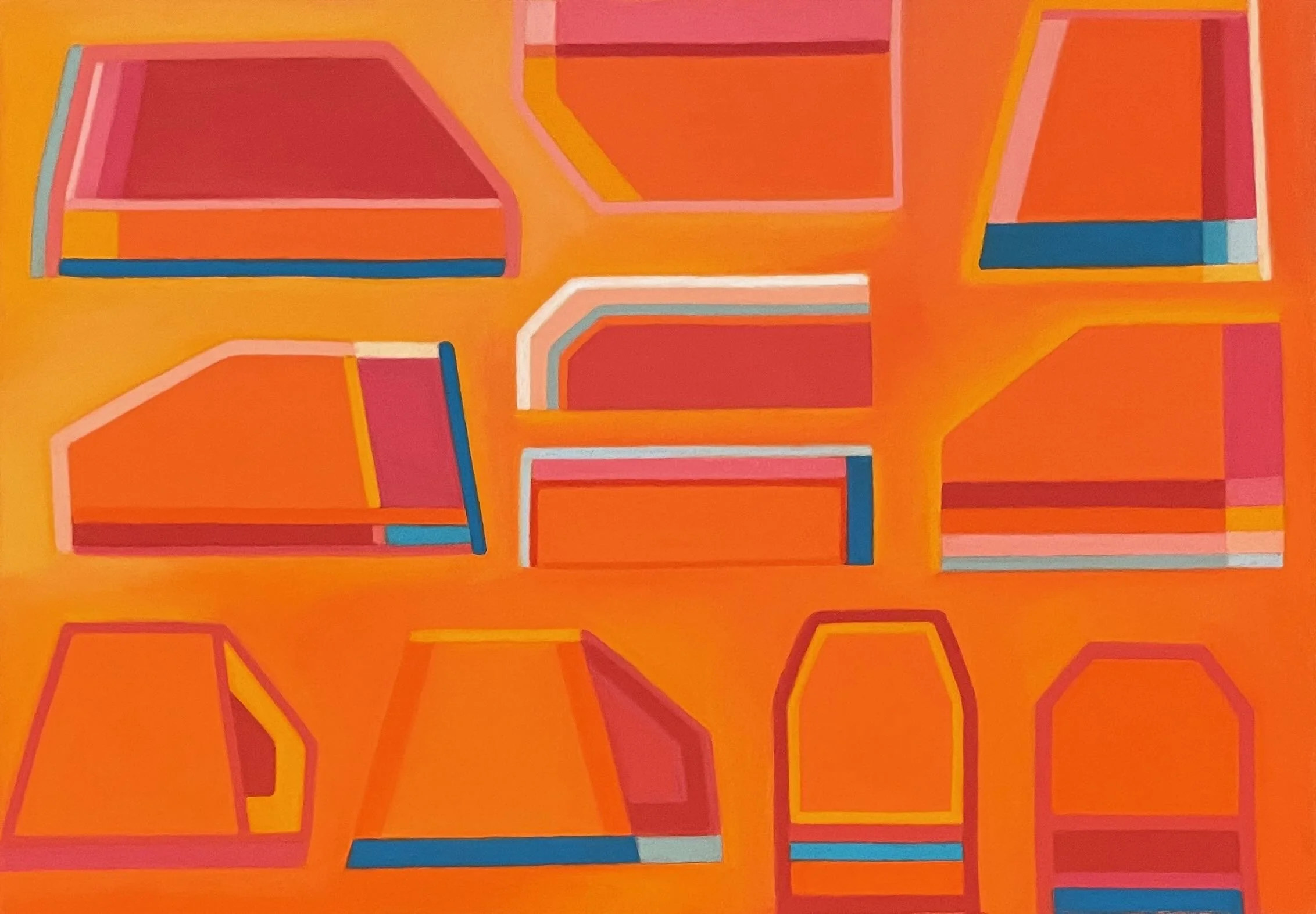 Schema Orange, Pastel on Paper, 18.5 x 26.5 in.