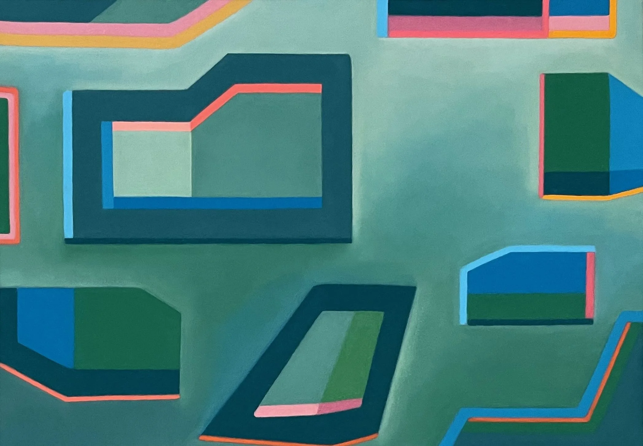 Schema Green, Pastel on Paper, 18.5 x 26.5 in.