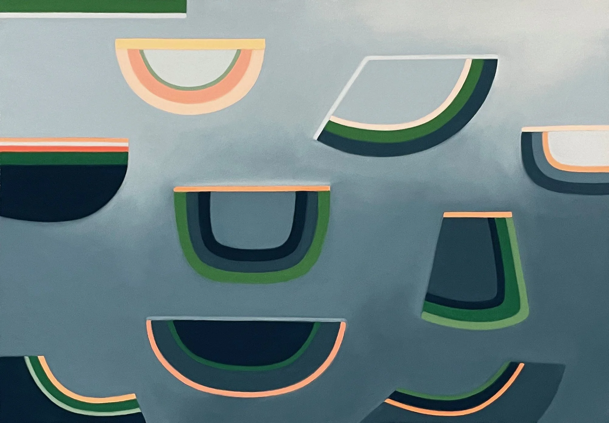 Schema Blue-Gray, Pastel on Paper, 18.5 x 26.5 in.