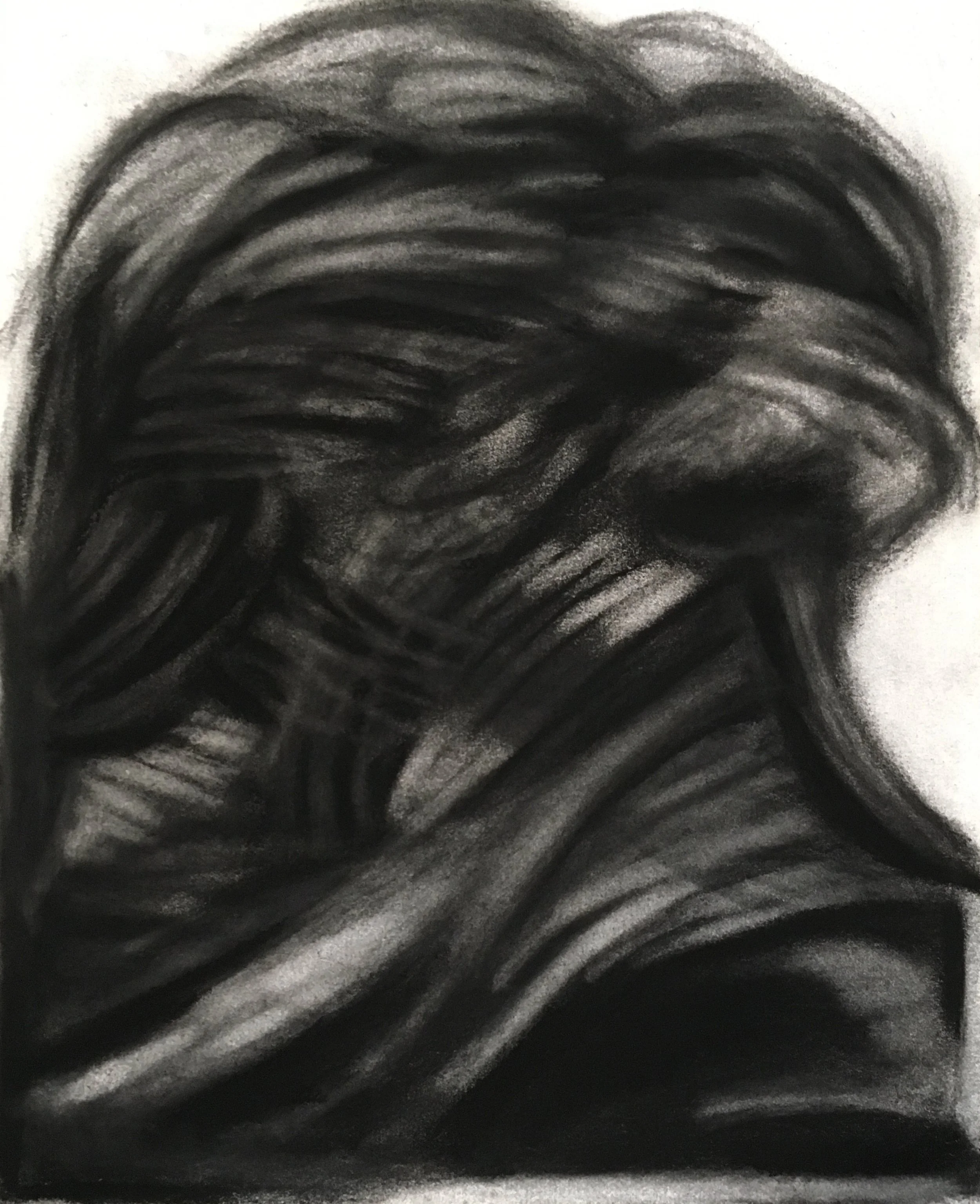 The Wave, Charcoal on Paper, 17 x 14 in.
