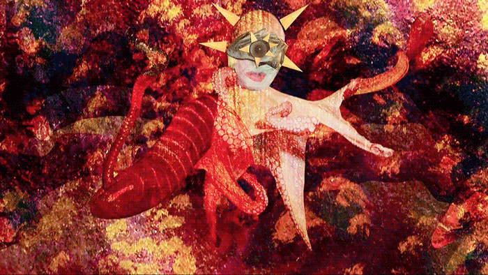A gif of the video OctoWorm , showing at El Museo until April 2017. 