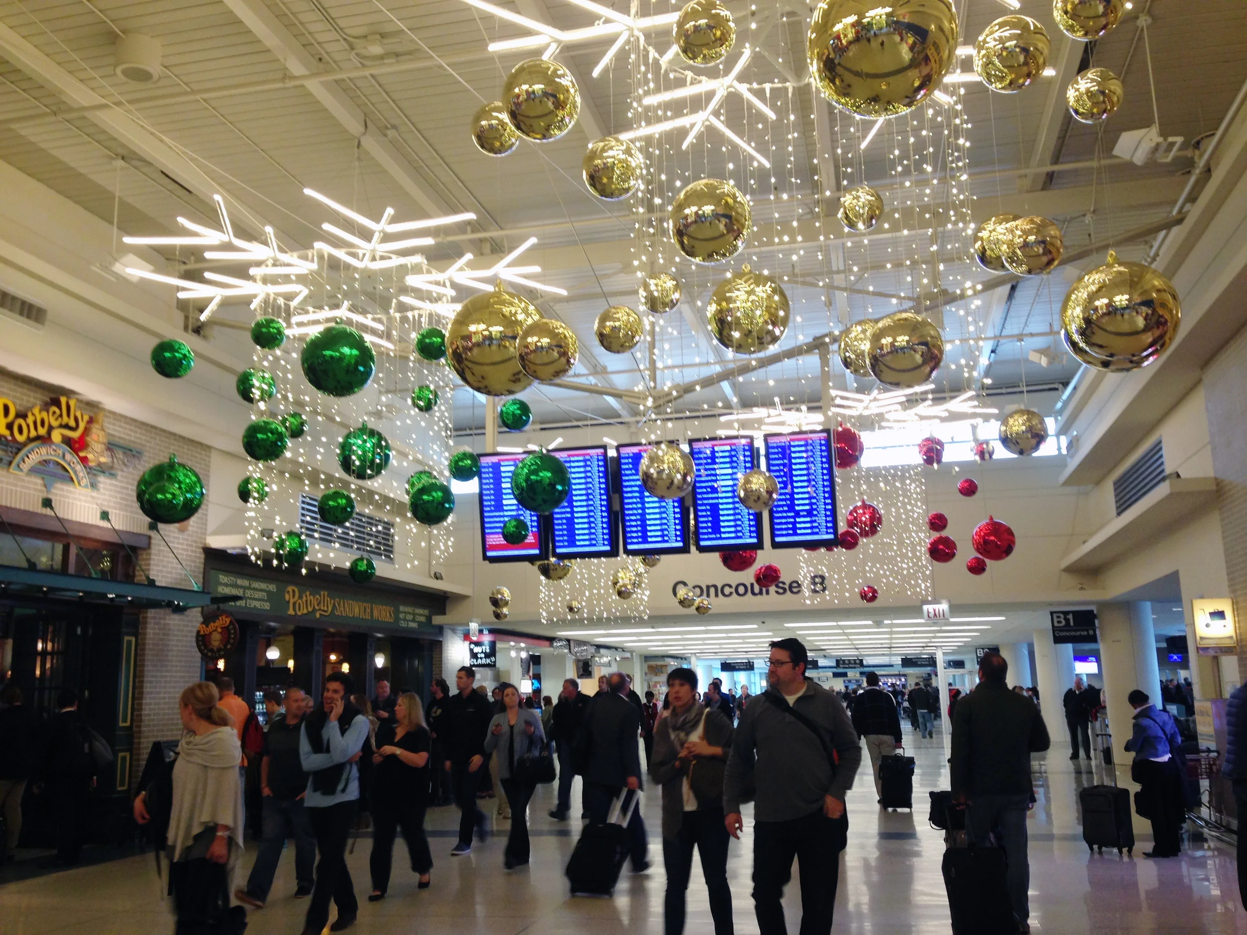 Midway Airport all decked out for Christmas.