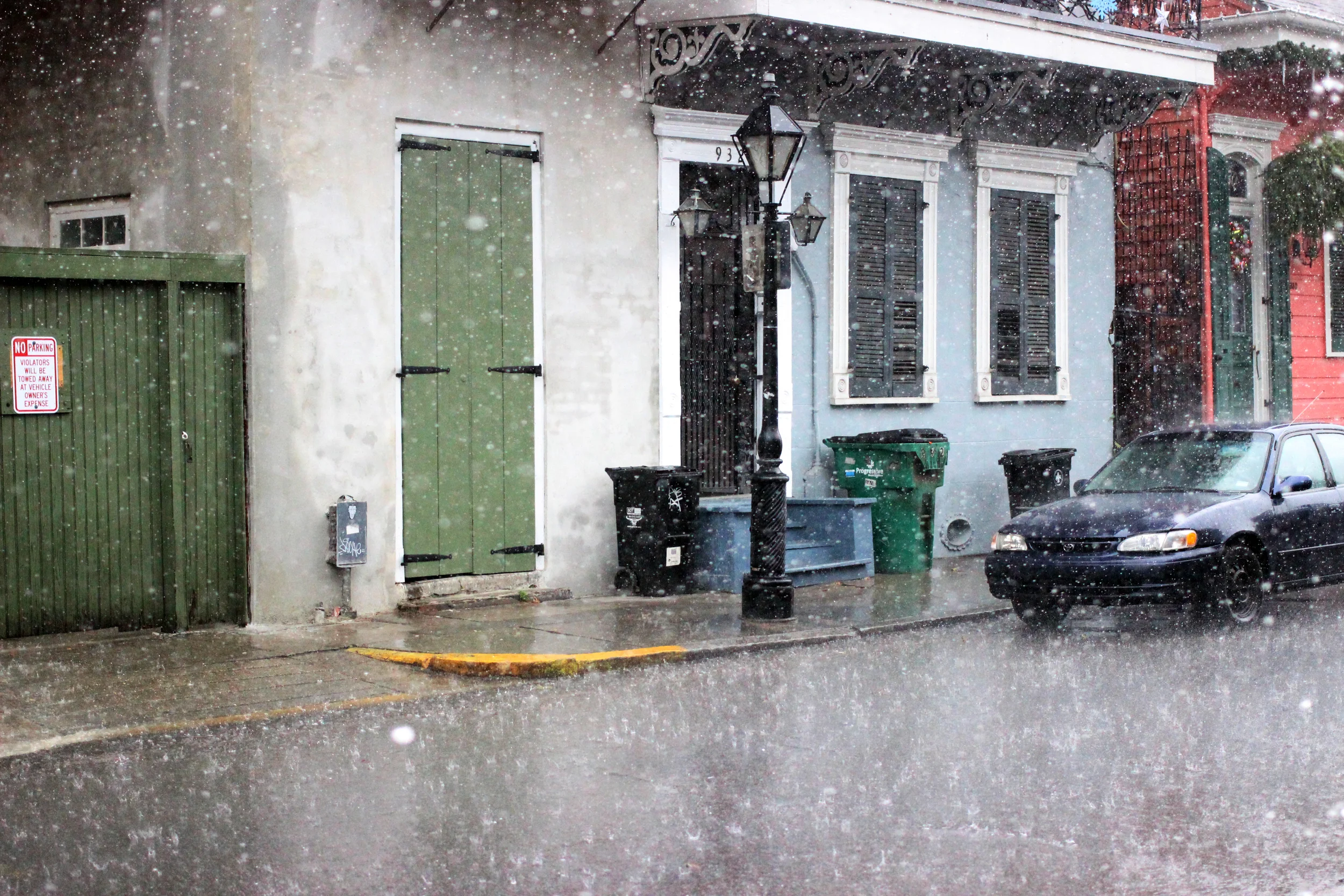Rain outside of Lafitte's