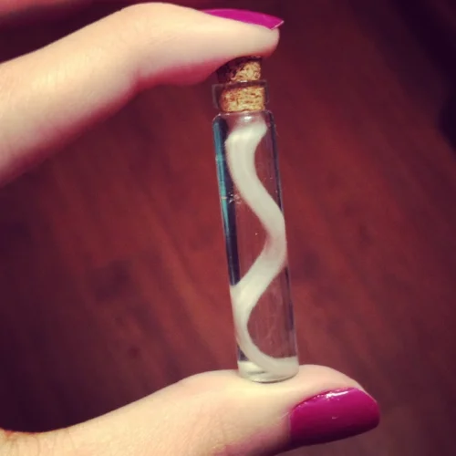A mouse tail, which was eventually made into a pendant.