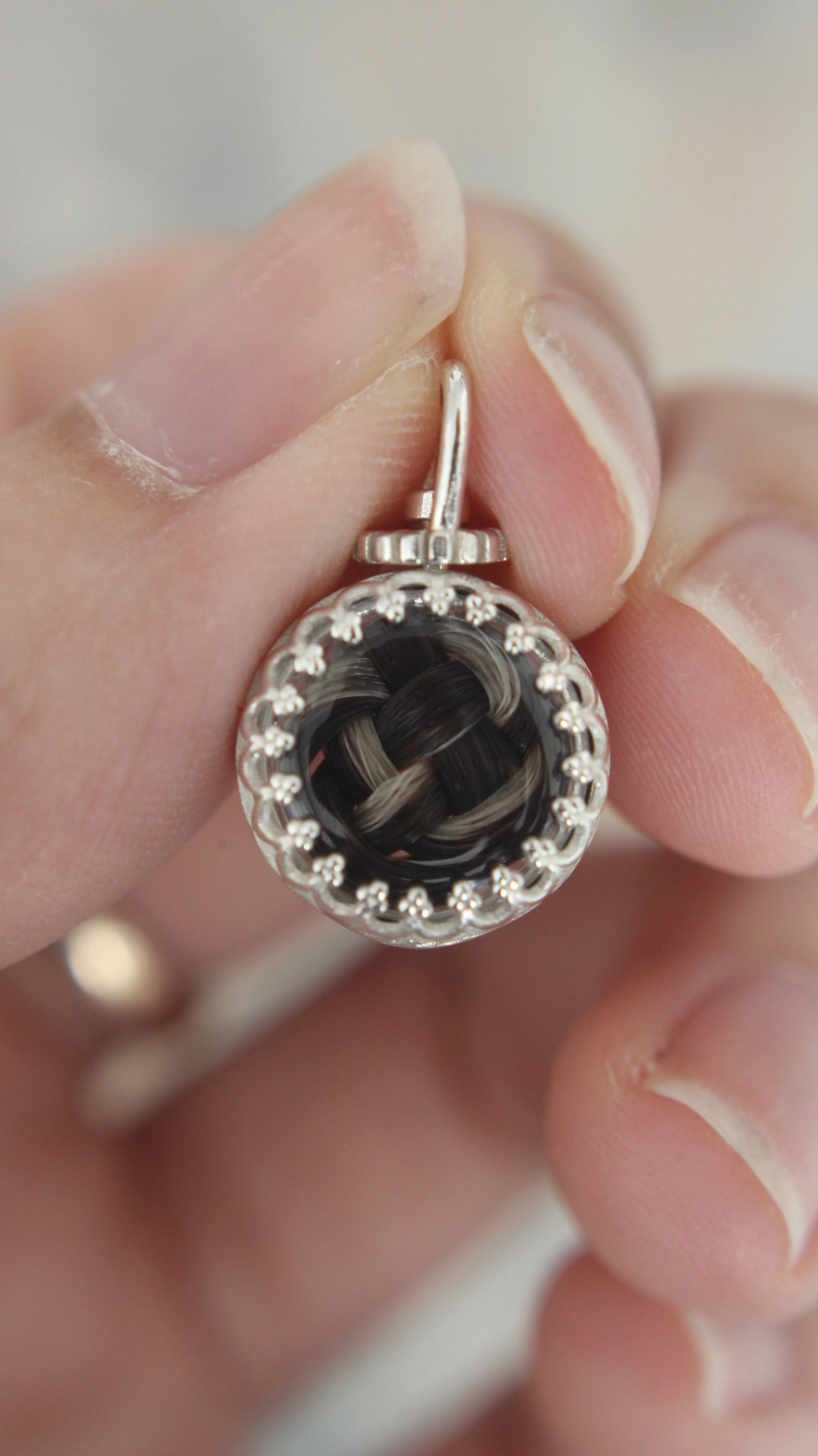 Hair, sterling silver