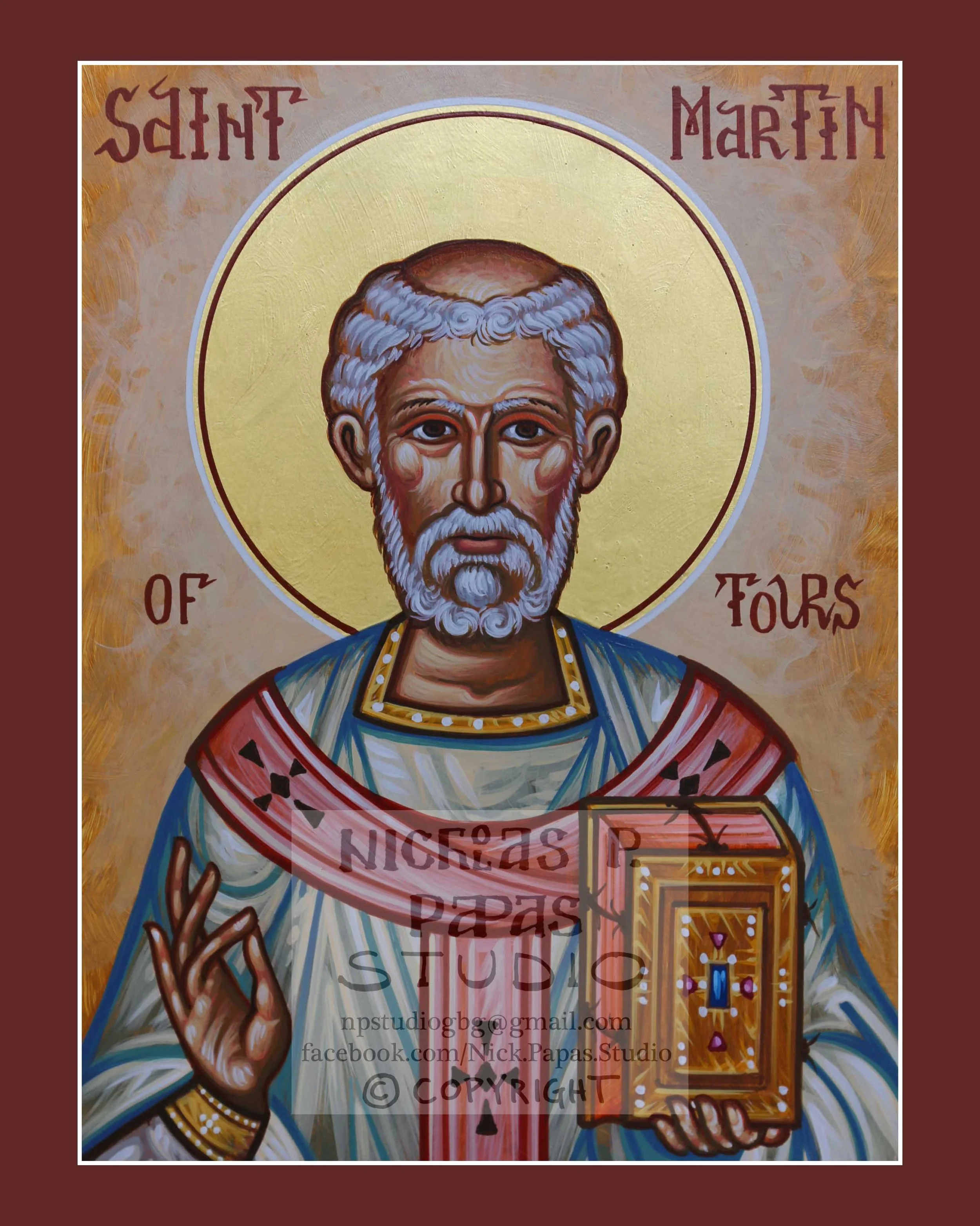 Martin of Tours (8'x10'x3/4") (Patron of France, the poor, tailors, winemakers, beggars, conscientious objectors & horses)