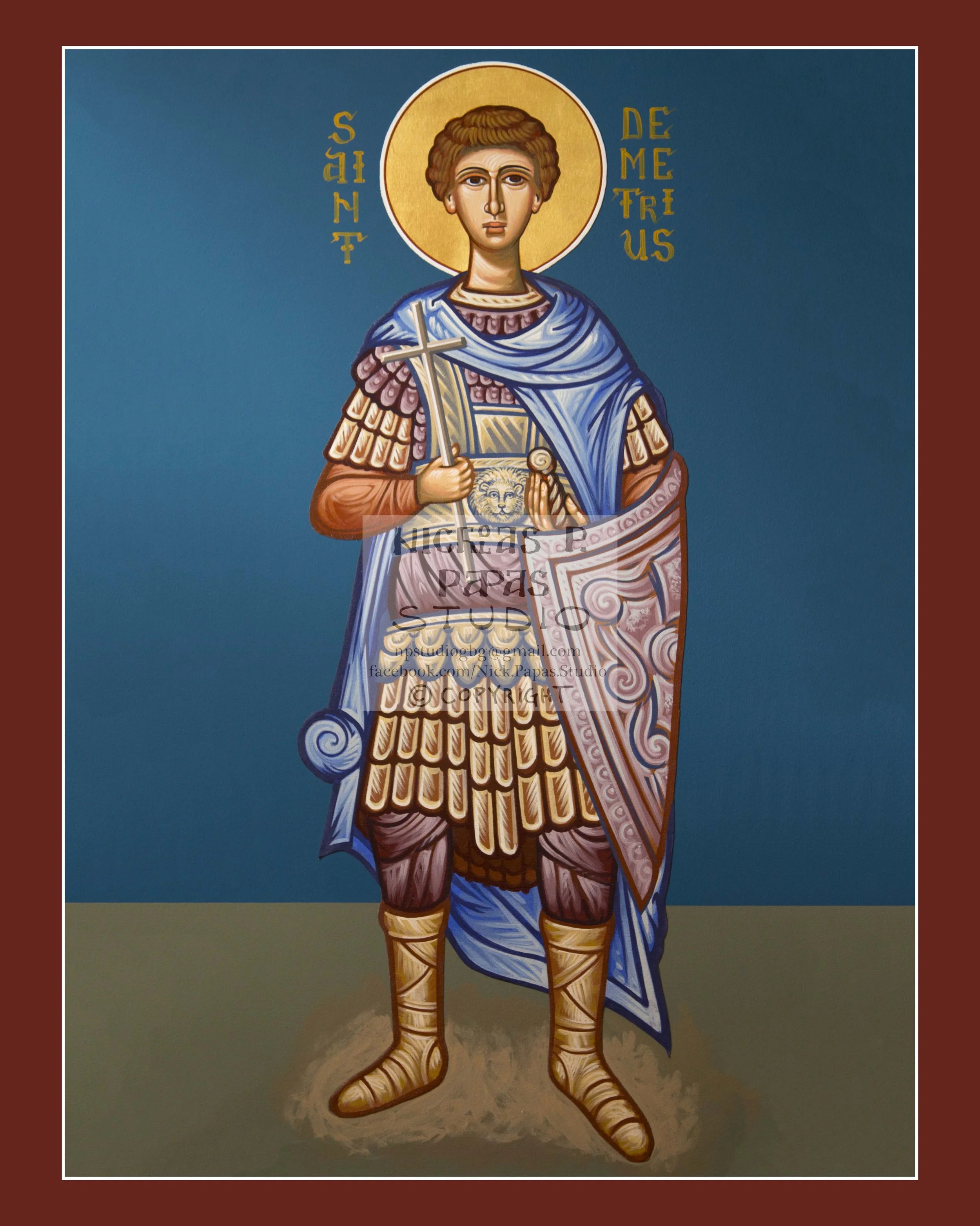 Demetrius (H)(8"x10"x3/4")(Patron of children, the poor, shepherds, City of Thessaloniki)