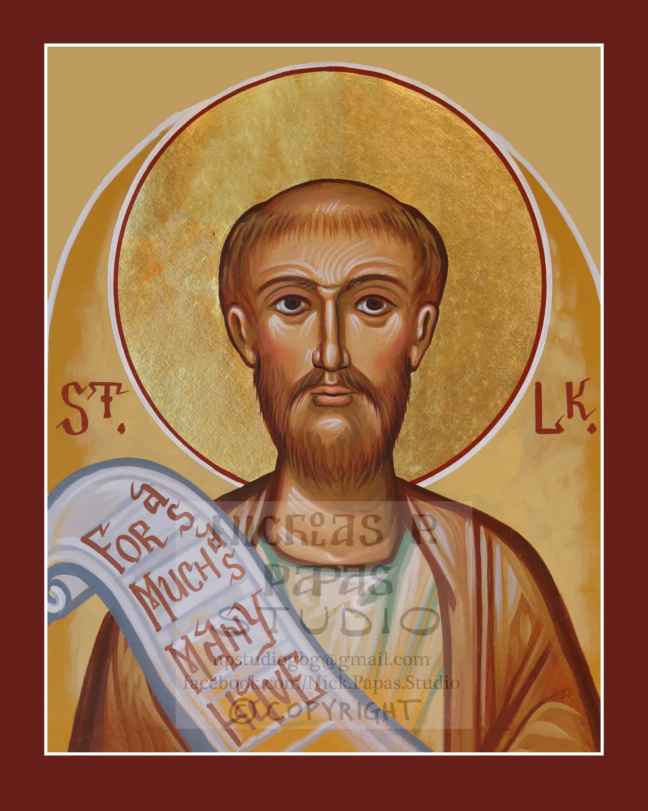 Luke (D)(8"x10"x3/4")(Patron of Physicians, Surgeons, Artists & Iconographers)