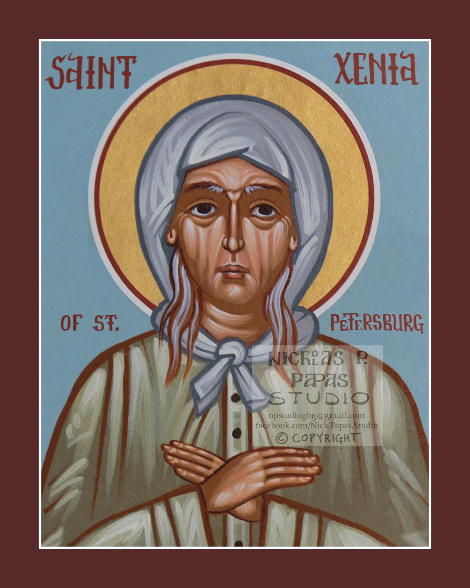 Xenia of St. Petersburg (D)(8"x10"x3/4")(Patron of employment, home-finding, spouse-finding)