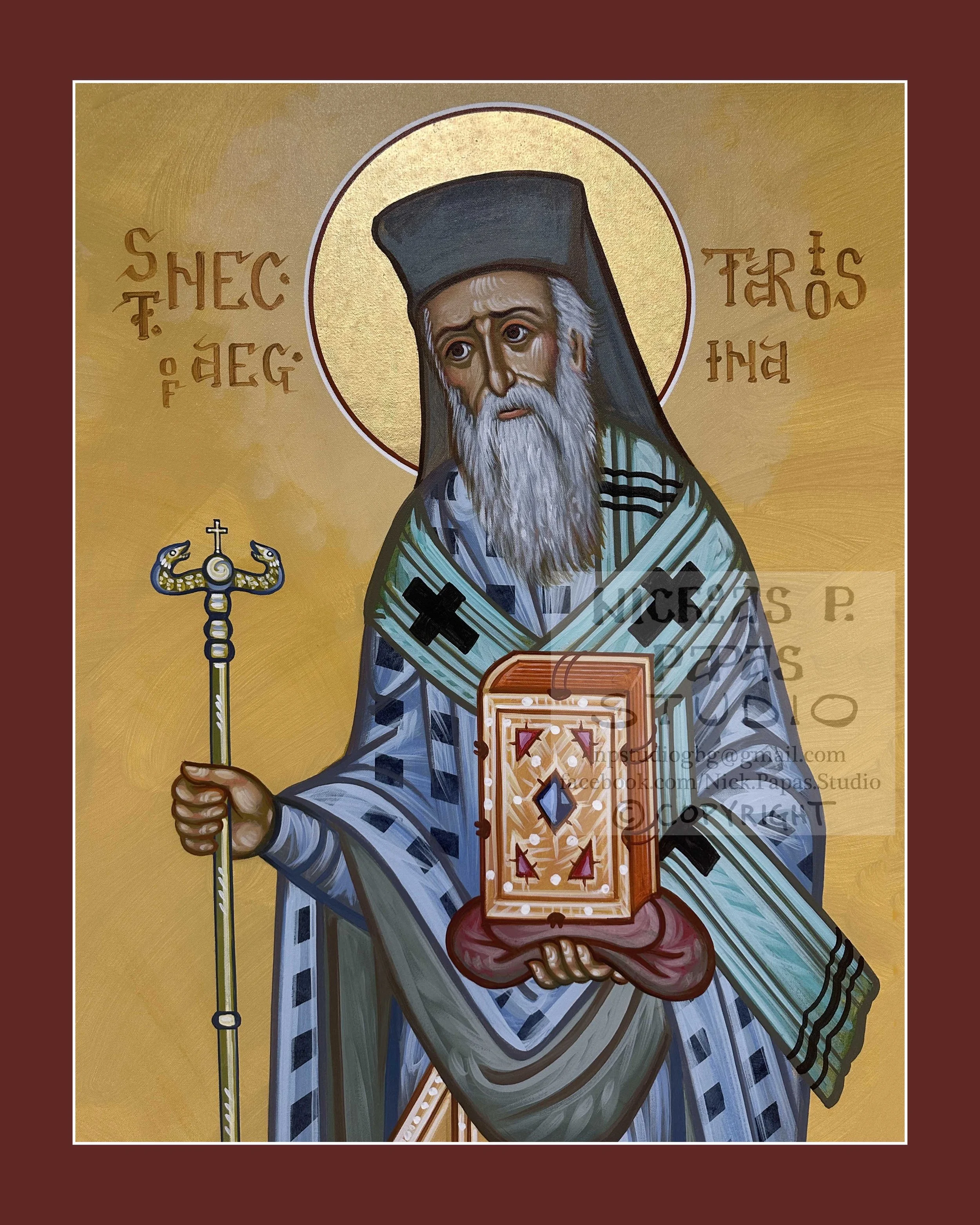 Nectarios (F)(8"x10"x3/4")(Patron of cancer patients, difficult situations and illnesses)