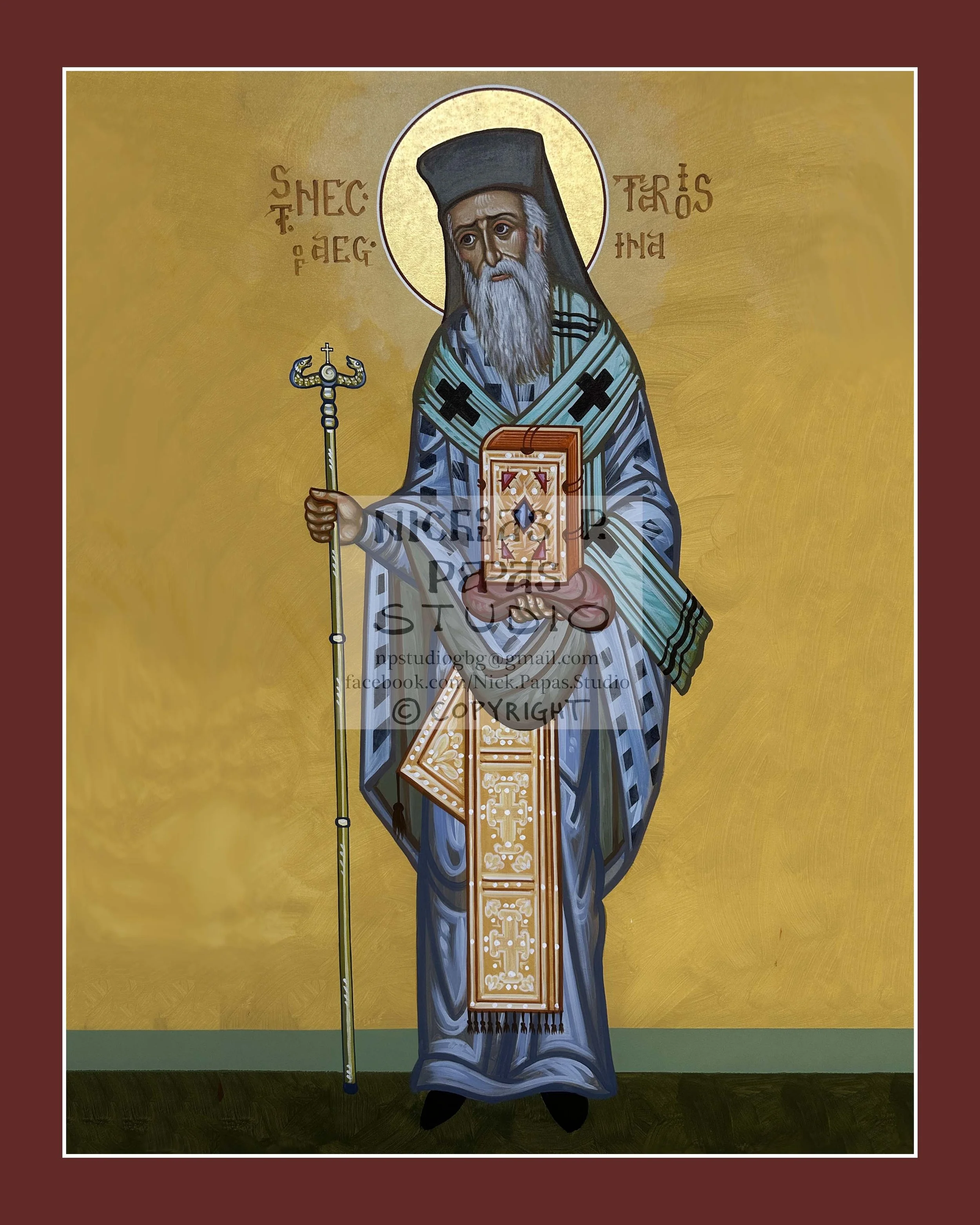 Nectarios (G)(8"x10"x3/4")(Patron of cancer patients, difficult situations and illnesses)