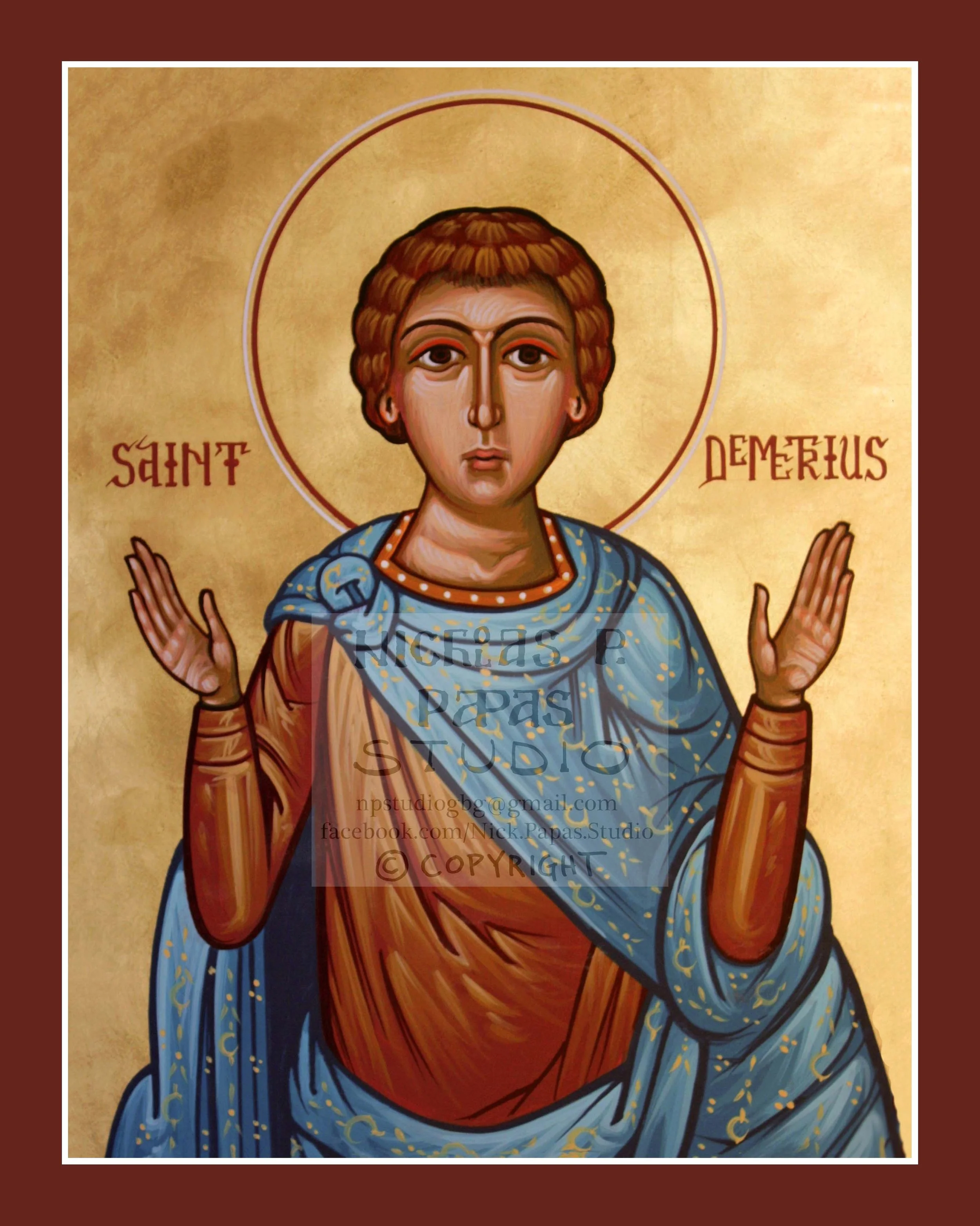 Demetrius (C)(8"x10"x3/4")(Patron of children, the poor, shepherds, City of Thessaloniki)