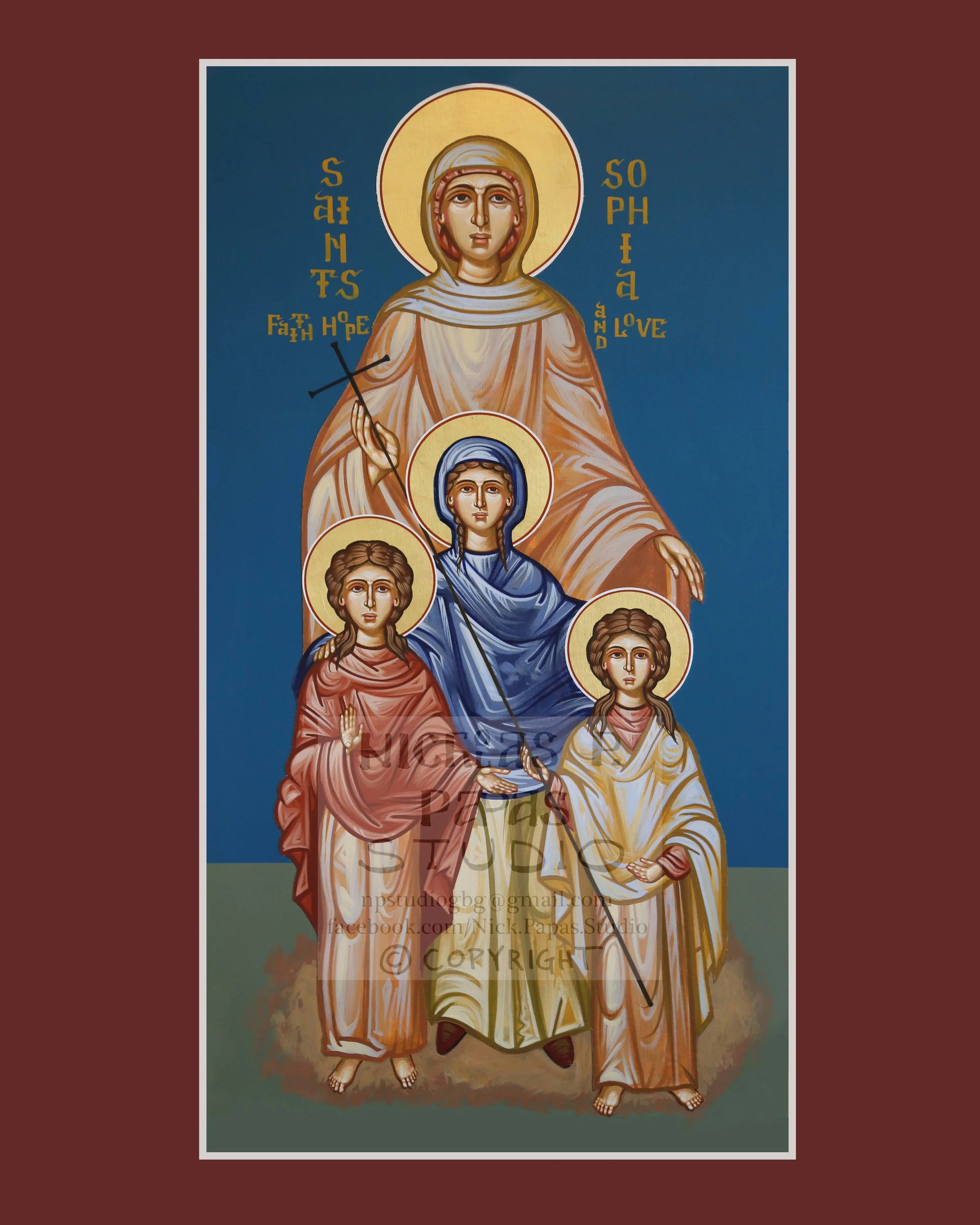 Sophia and Daughters; Faith , Hope and Love (B) (8"x10"x3/4")