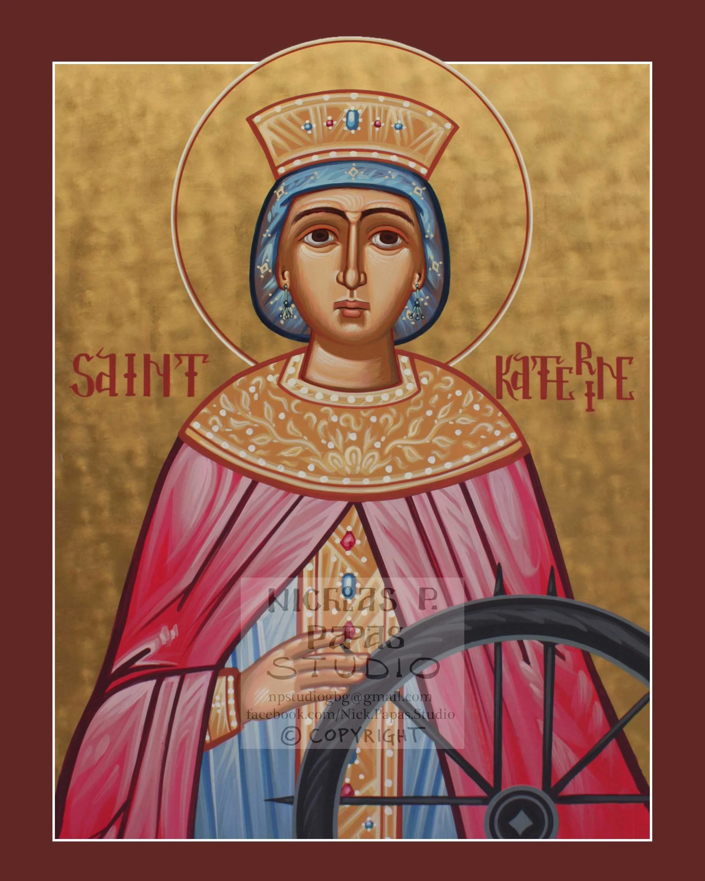 Katherine Great Martyr of Alexandria(B)(8"x10"x3/4")(Patron of scholars, philosophers)