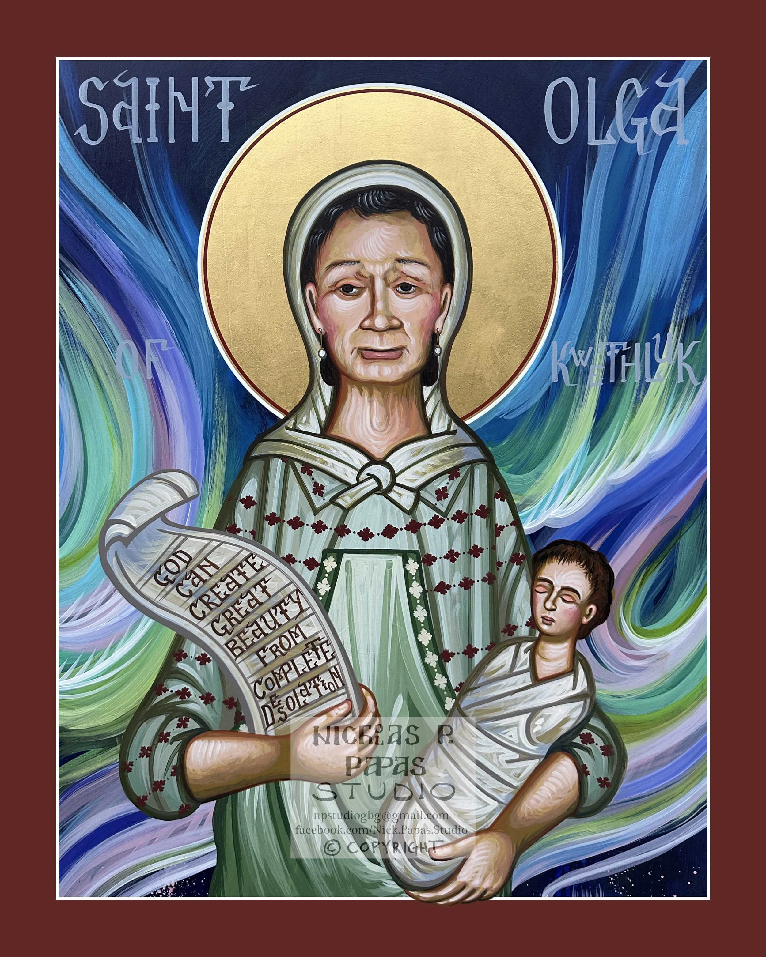 Olga of Kwethluk, Alaska (C))(8"x10"x3/4")(Patron of Sexual Abuse and Trauma)