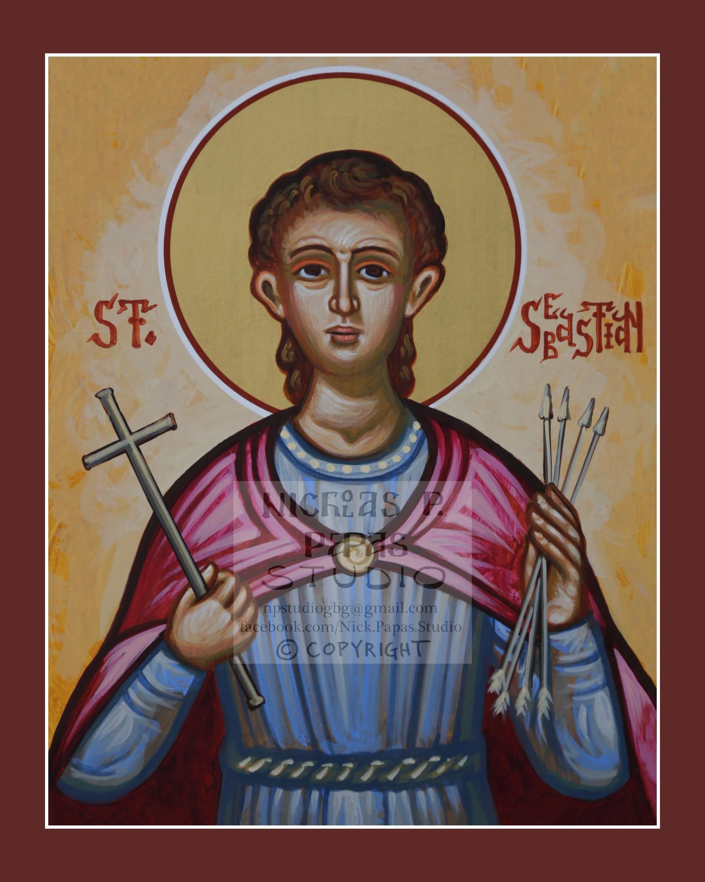 Sebastian (B)(8"x10"x3/4")(Patron of Athletes and Archers)