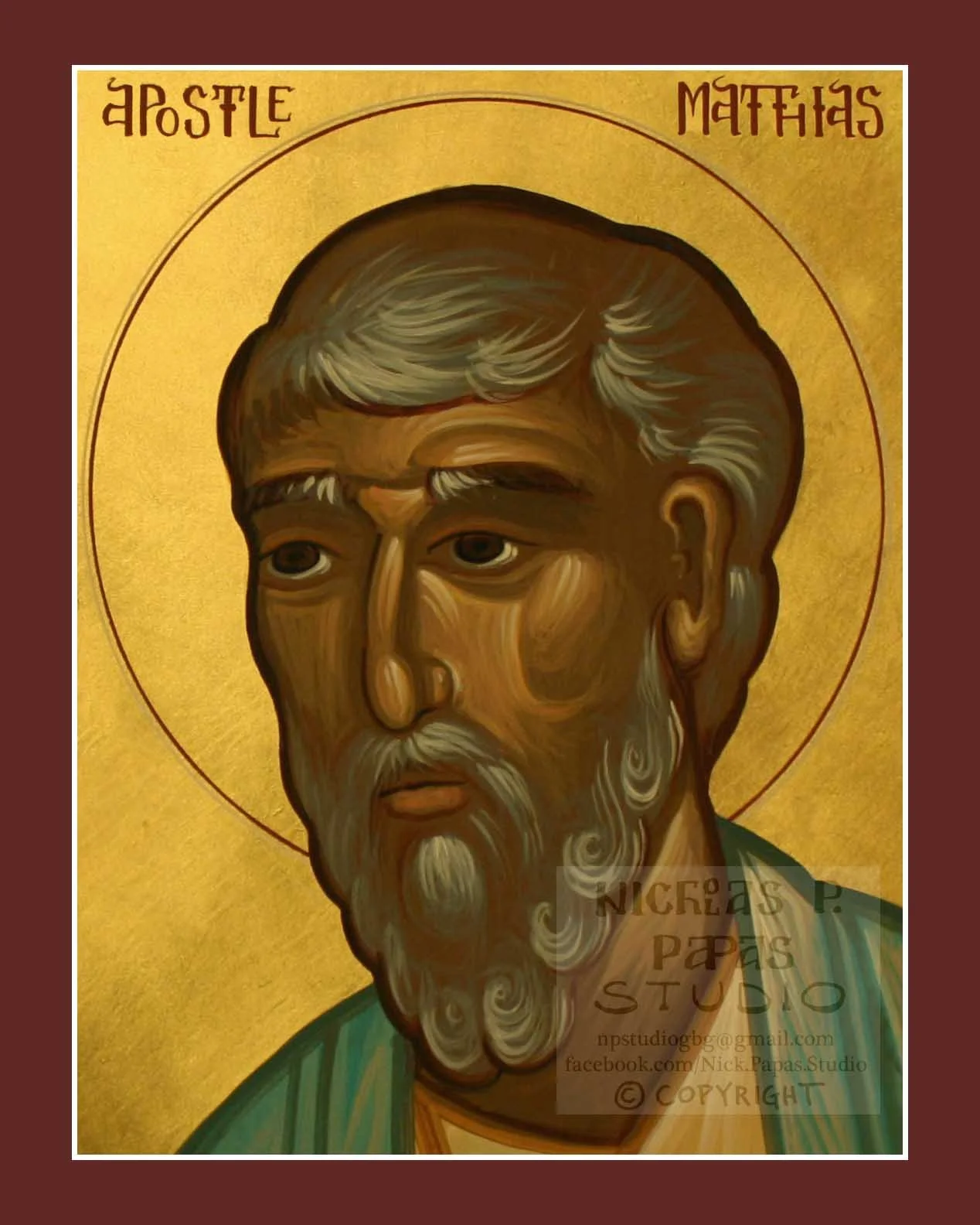 Matthias (8"x10"x3/4")(Patron of alcoholics, carpenters, and tailors)