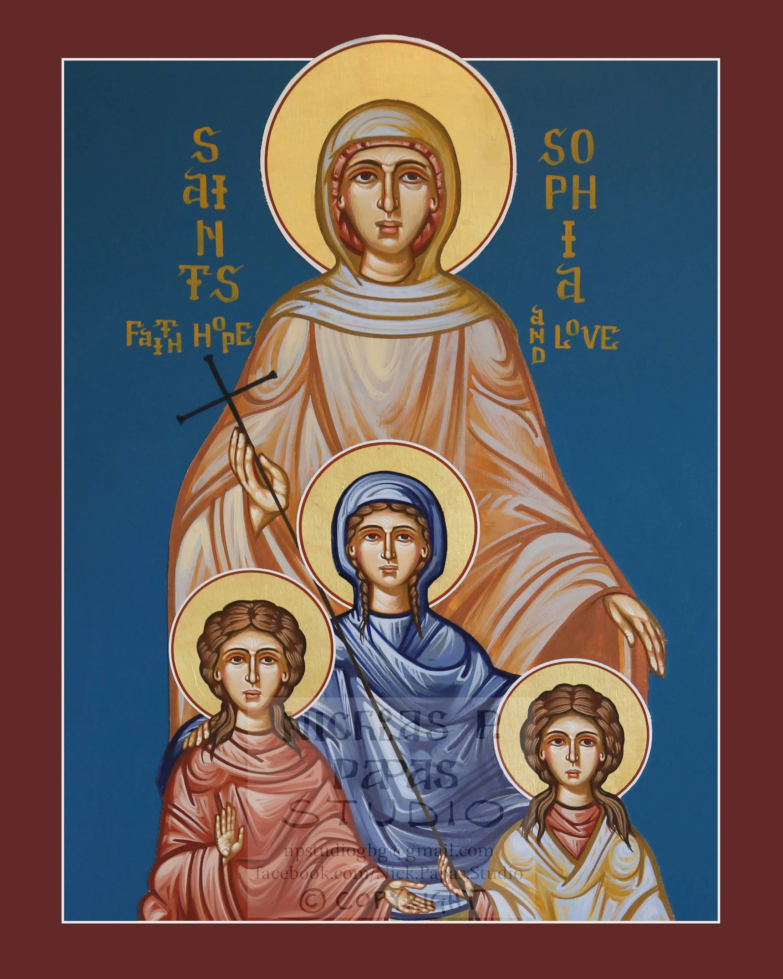 Sophia and Daughters; Faith , Hope and Love (A) (8"x10"x3/4")