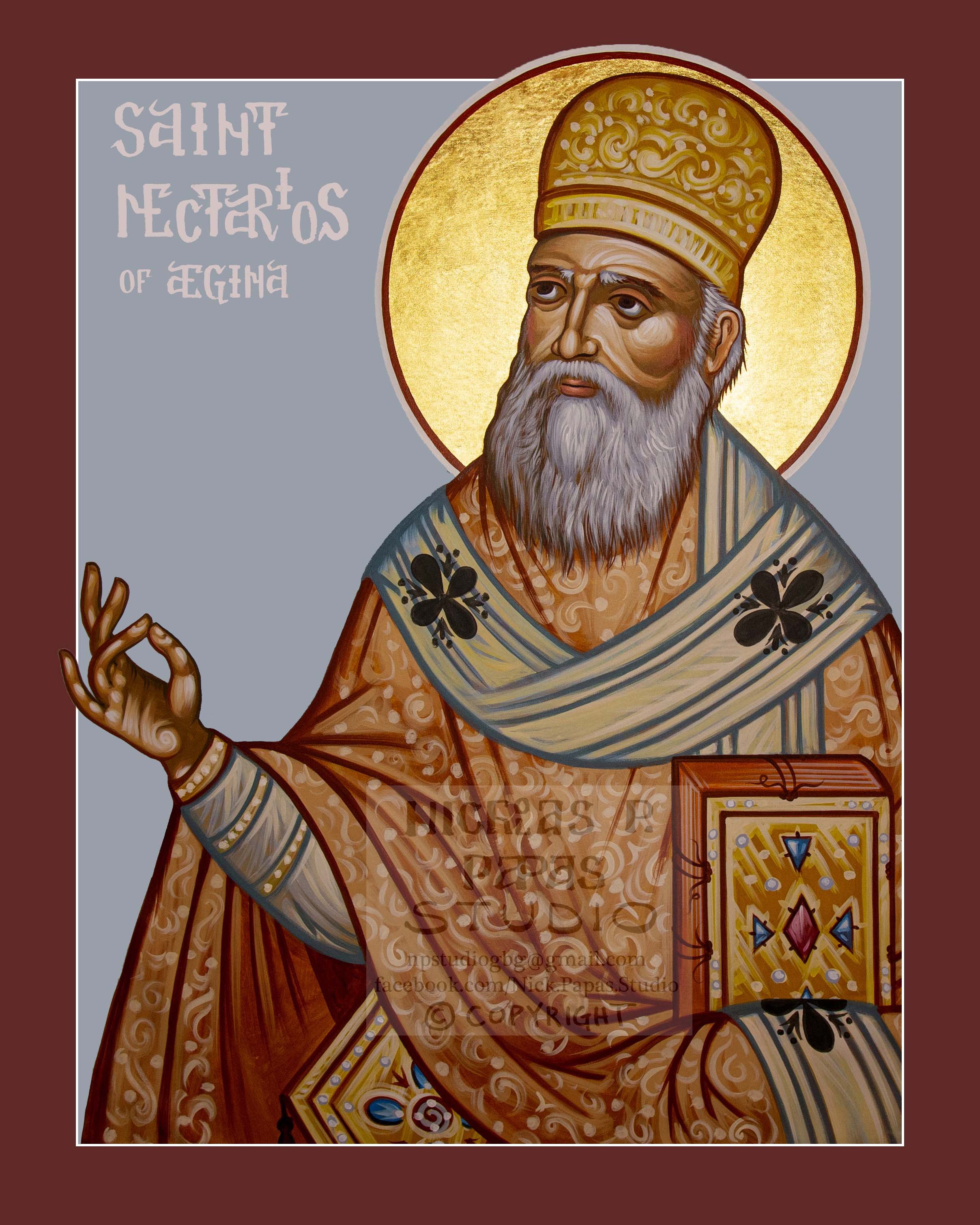 Nectarios (D)(8"x10"x3/4")(Patron of cancer patients, difficult situations and illnesses)