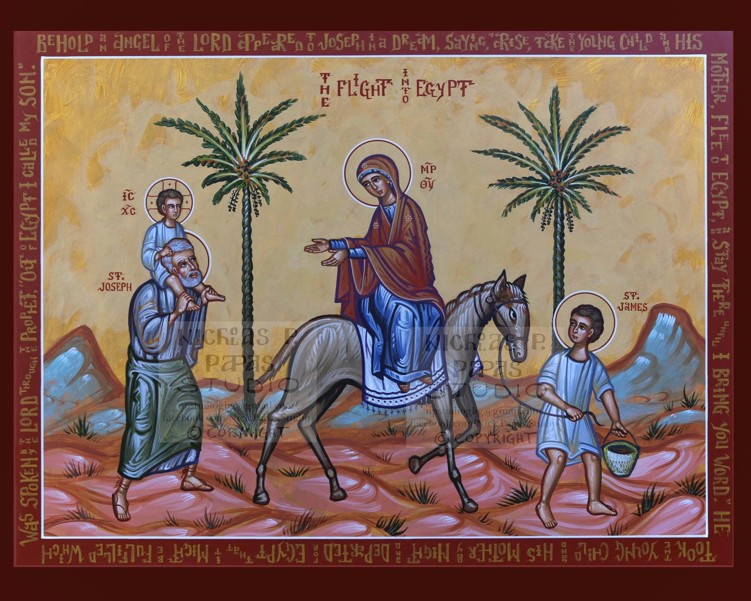 Flight into Egypt with Inscription (10"x8"x3/4")