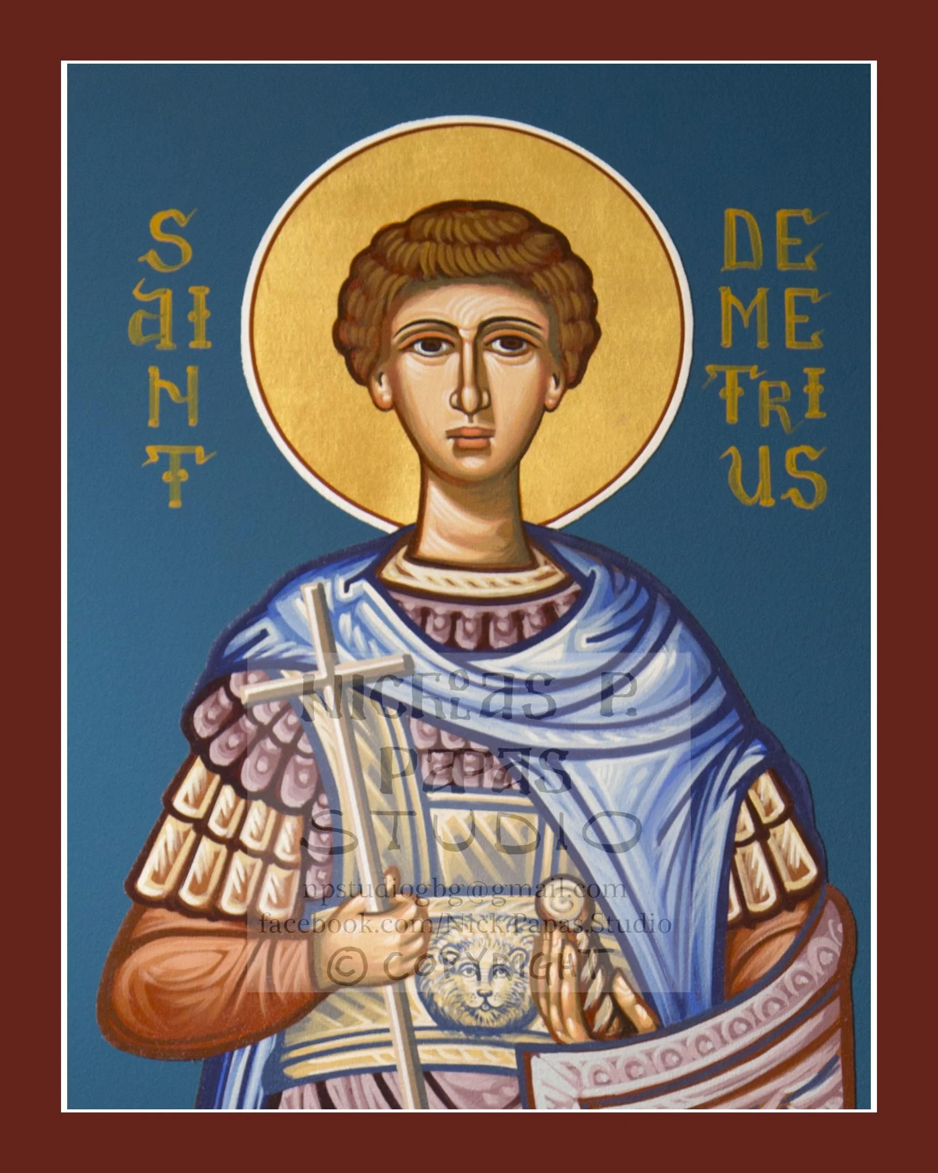 Demetrius (G)(8"x10"x3/4")(Patron of children, the poor, shepherds, City of Thessaloniki)