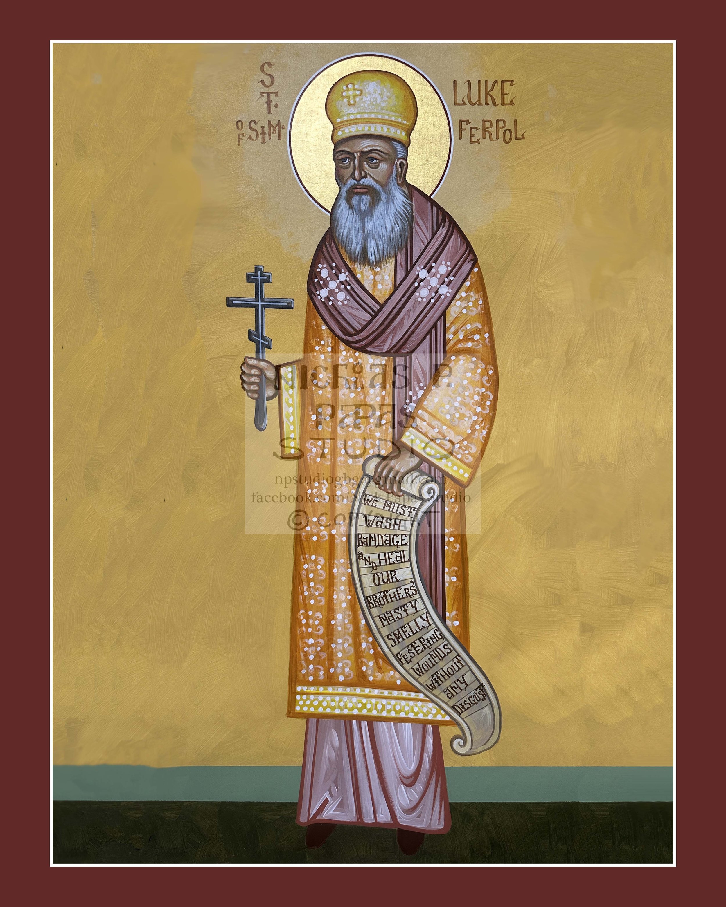 Luke the Surgeon (Of Simferpol & Crimea)(B)(8"x10"x3/4")(Patron of eye and other ailments)
