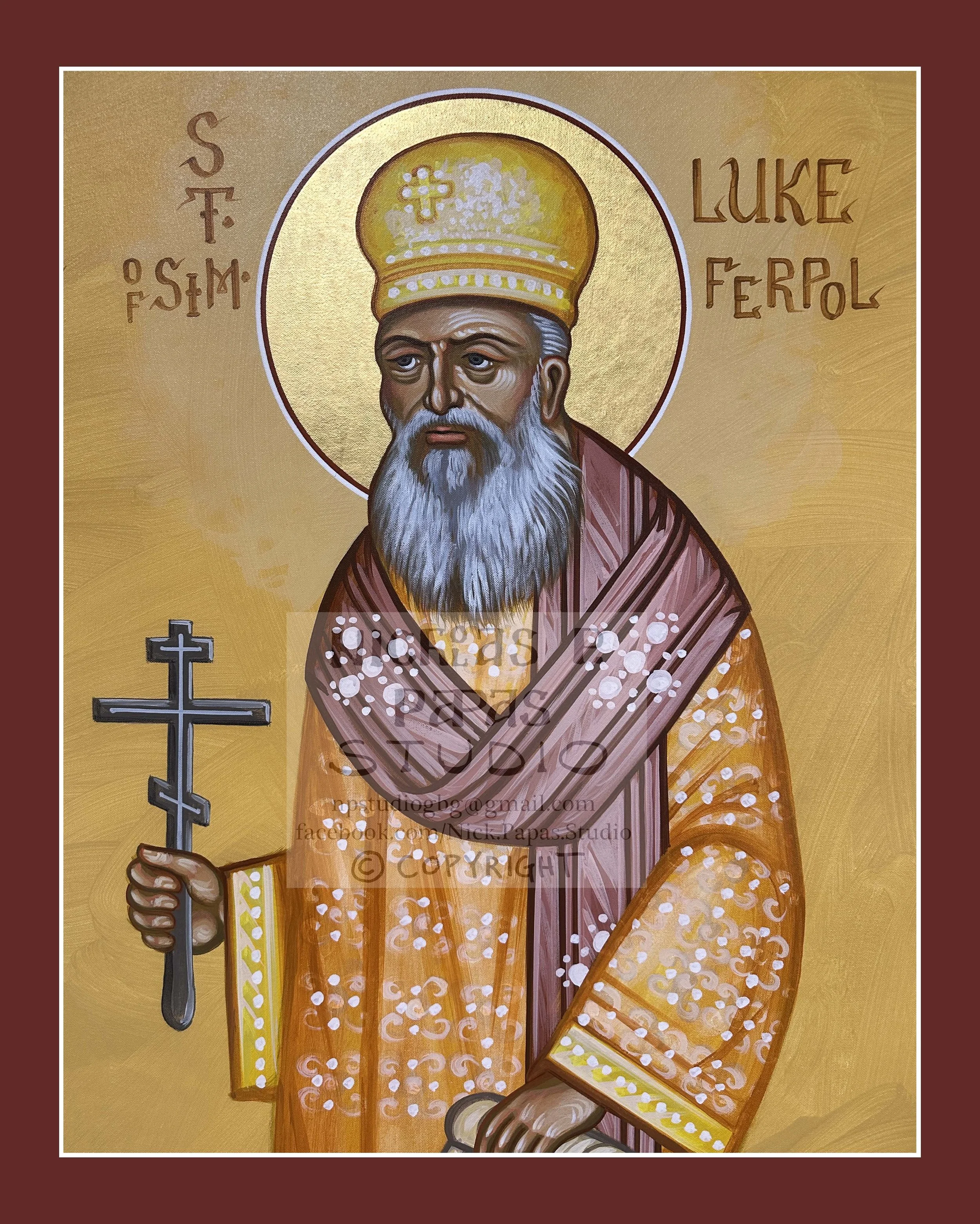 Luke the Surgeon (Of Simferpol & Crimea)(A)(8"x10"x3/4")(Patron of eye and other ailments)