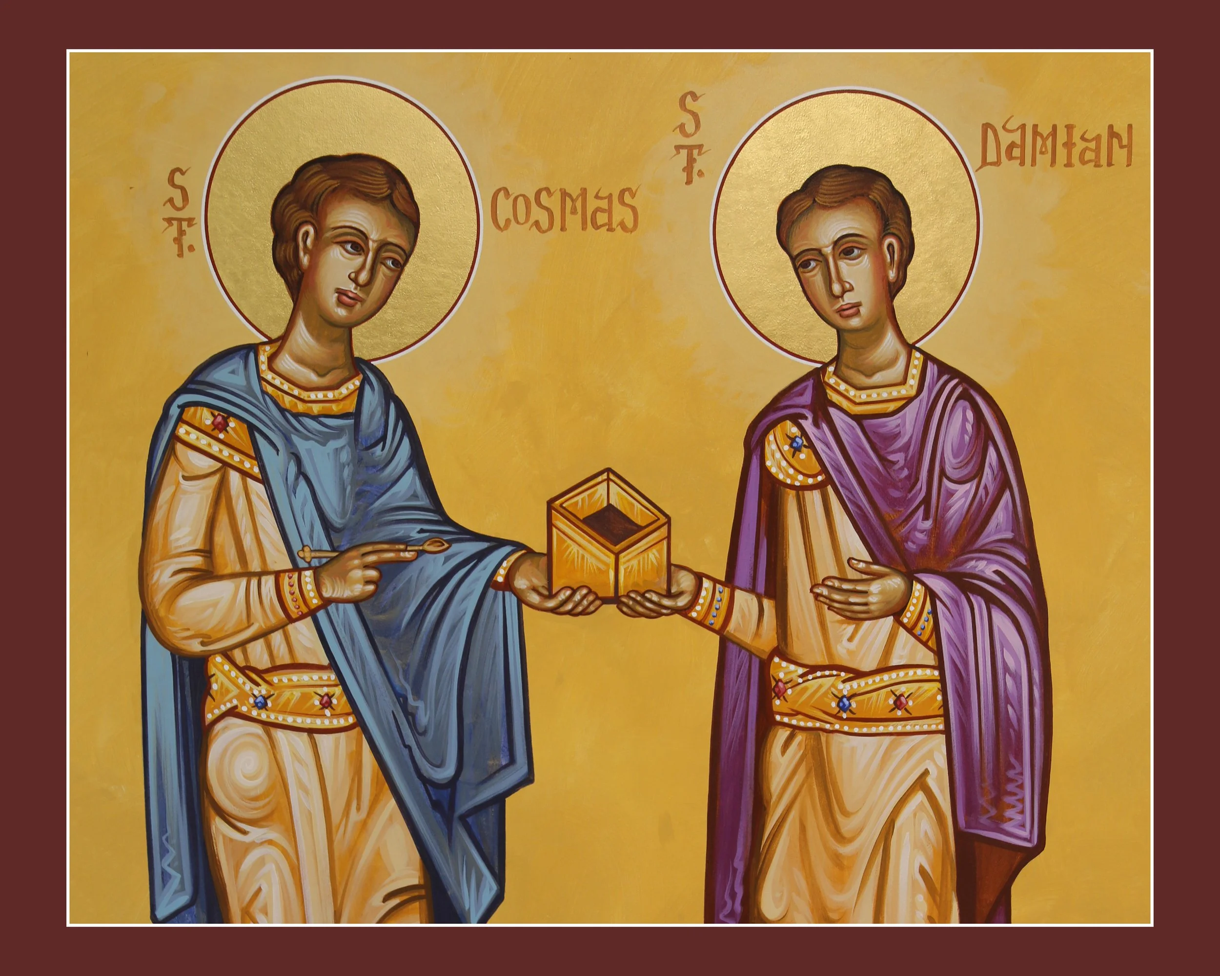 Cosmos and Damian (A)(10"x8"x3/4")(Patrons of Physicians, Surgeons, and Pharmacists)