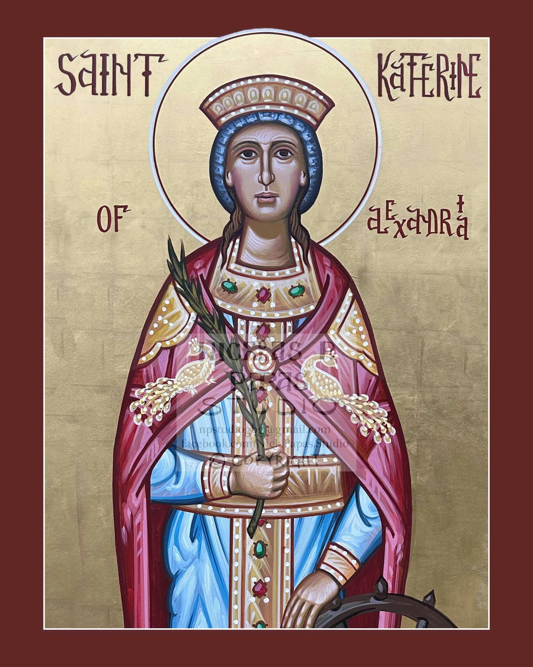 Katherine Great Martyr of Alexandria(D)(8"x10"x3/4")(Patron of scholars, philosophers)